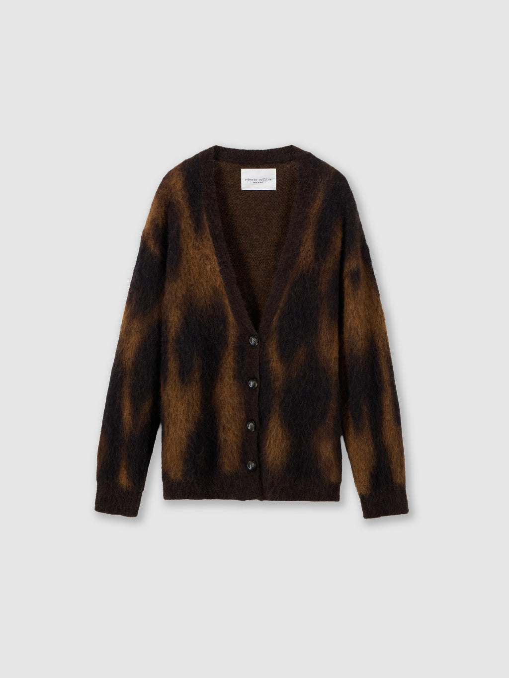 Cardigan con jacquard animalier