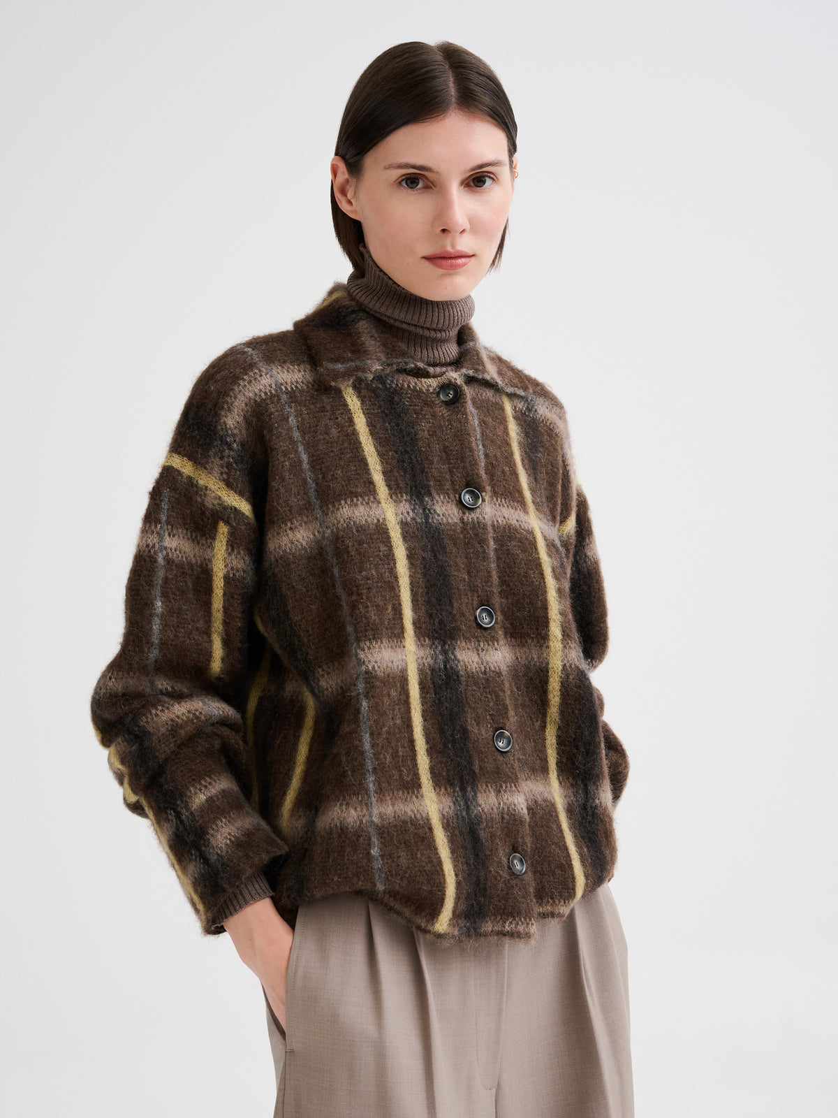 Overshirt con jacquard geometrico