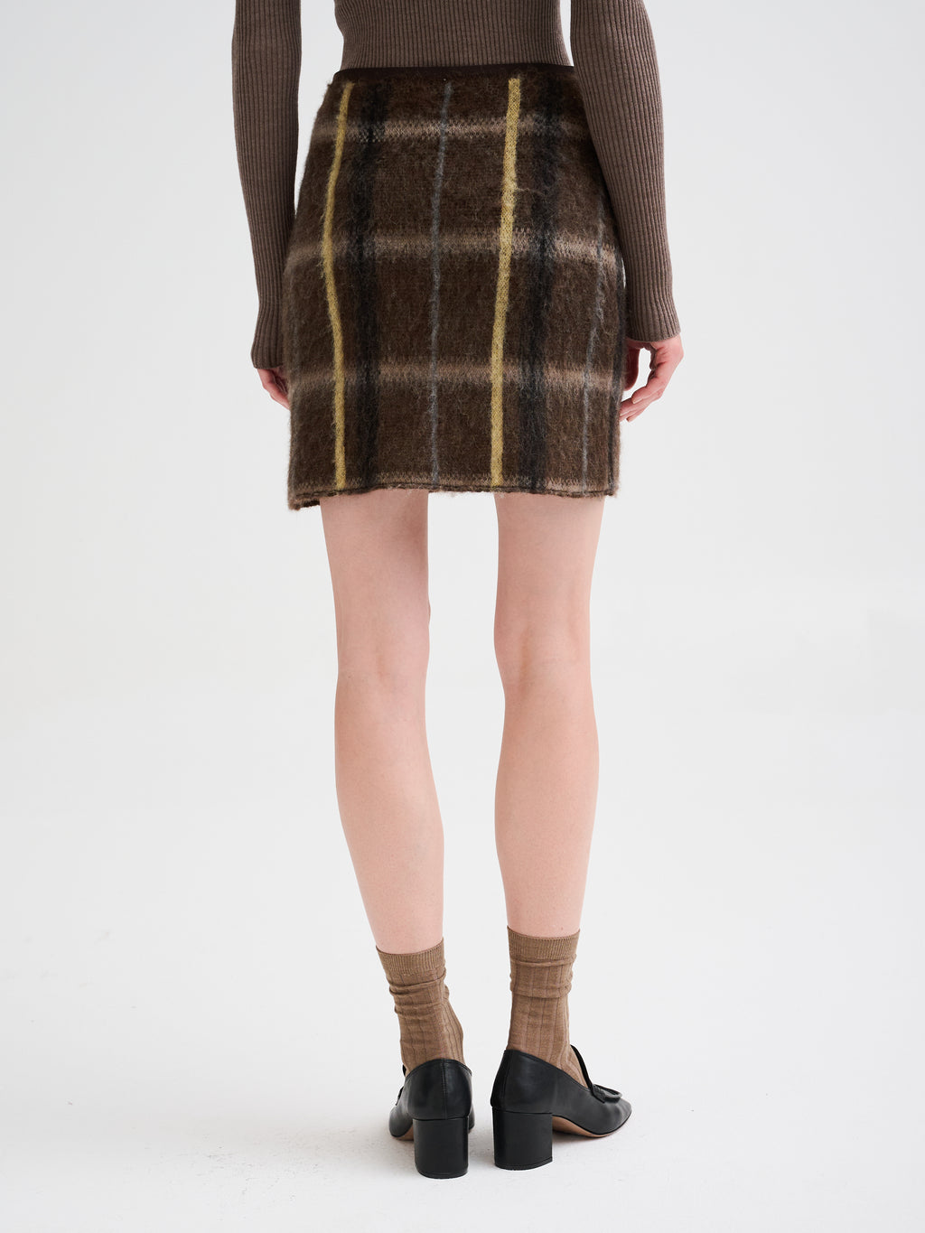 Minigonna con jacquard geometrico