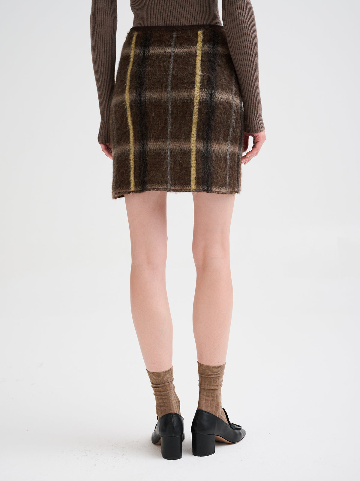 Minigonna con jacquard geometrico