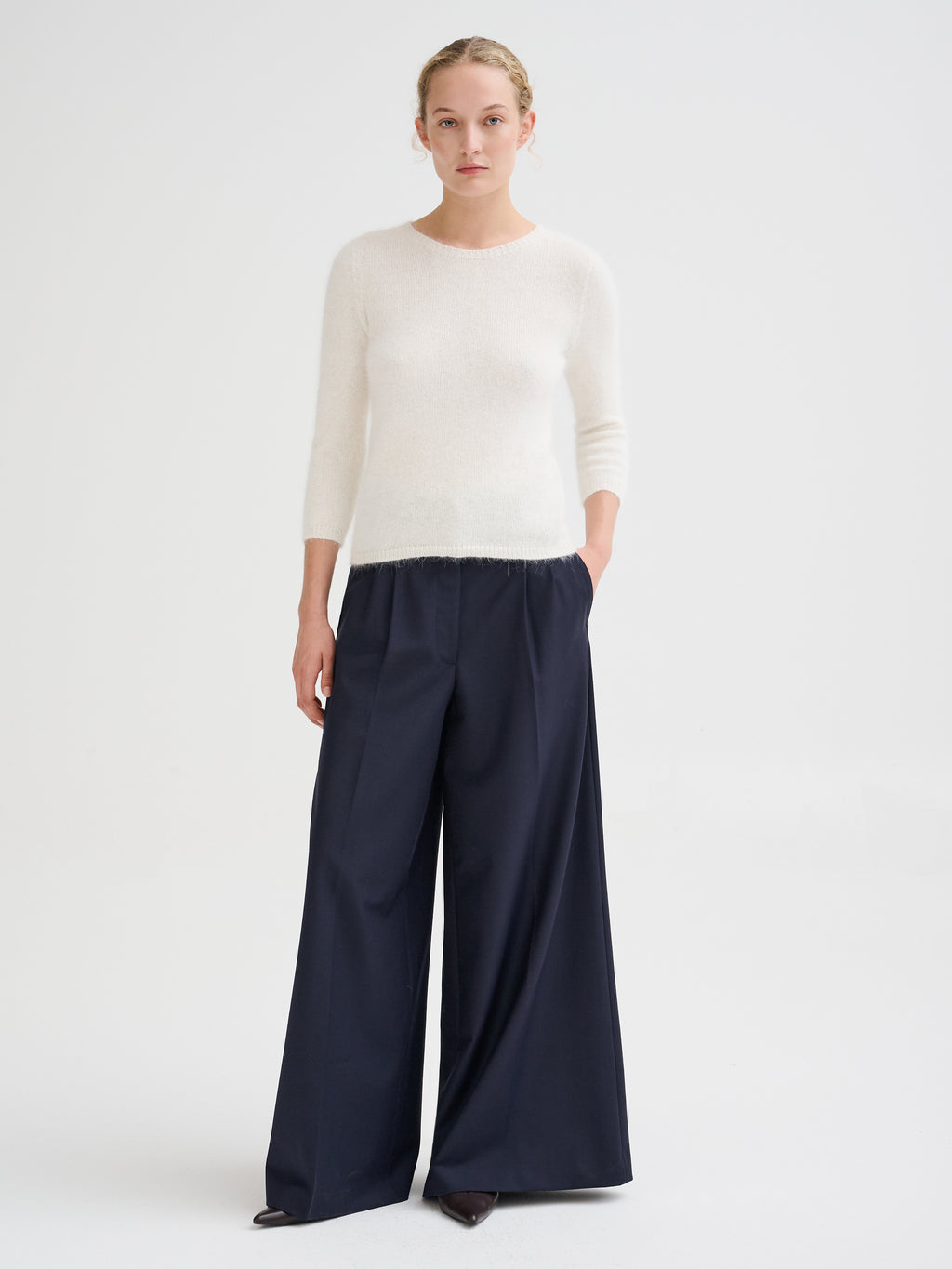 Maglia in angora con maniche 3/4