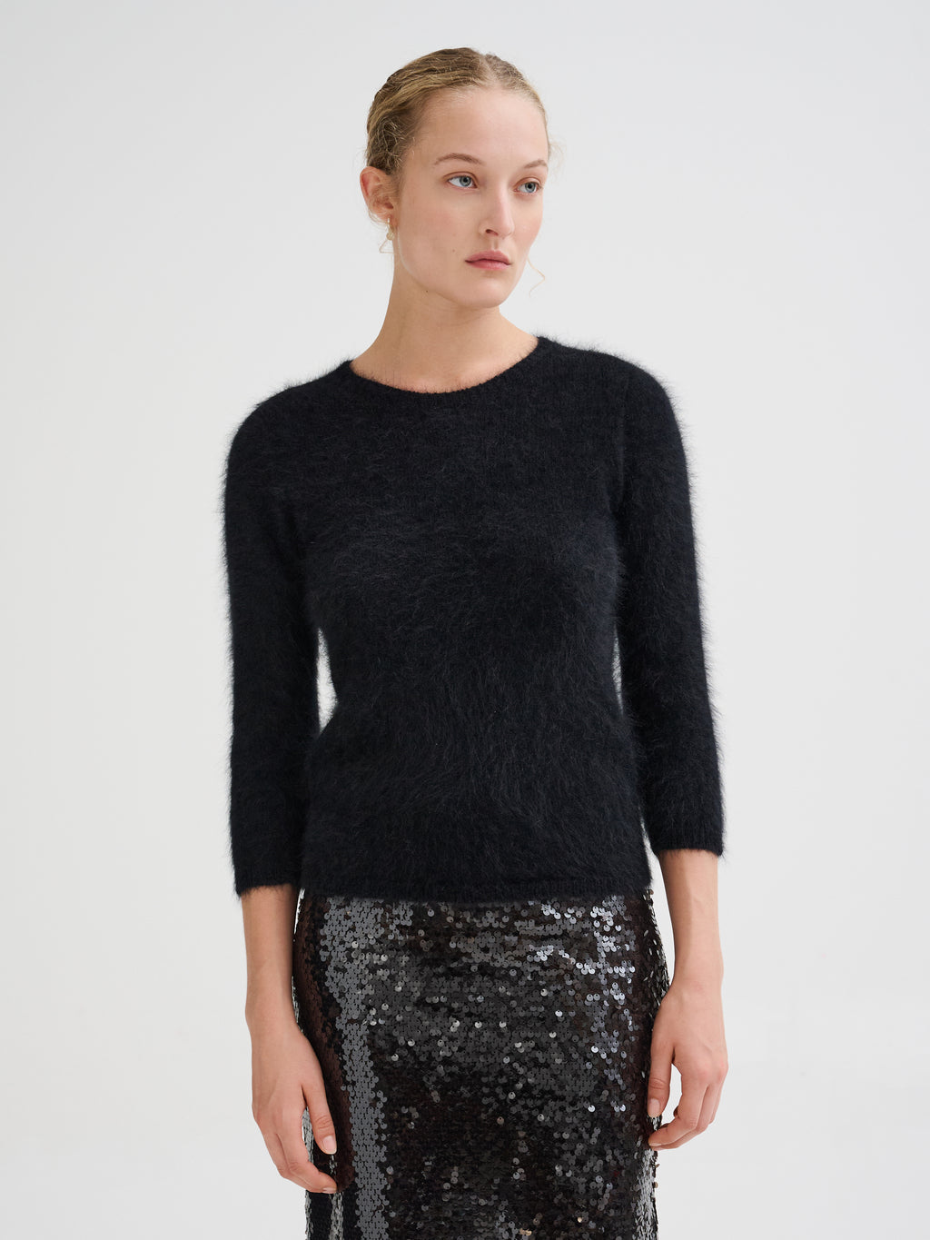 Maglia in angora con maniche 3/4