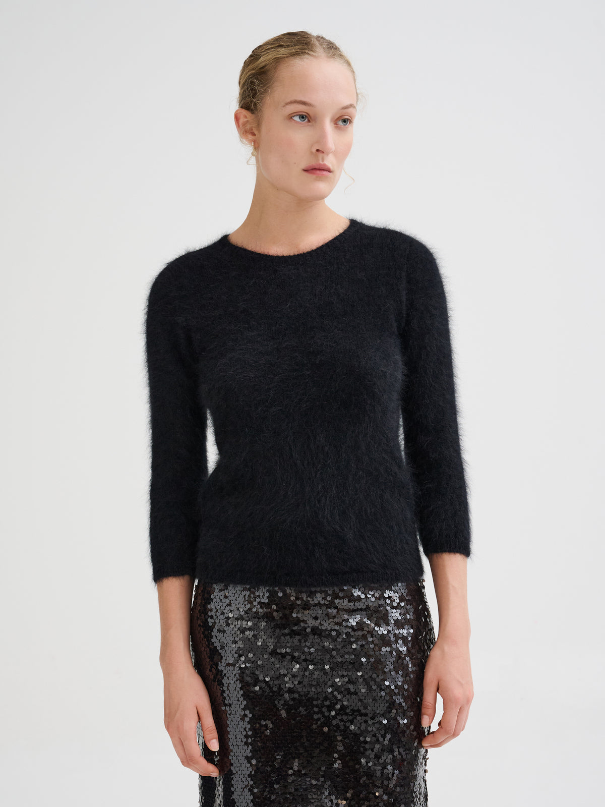Maglia in angora con maniche 3/4