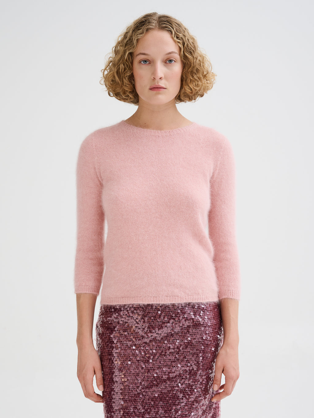 Maglia in angora con maniche 3/4