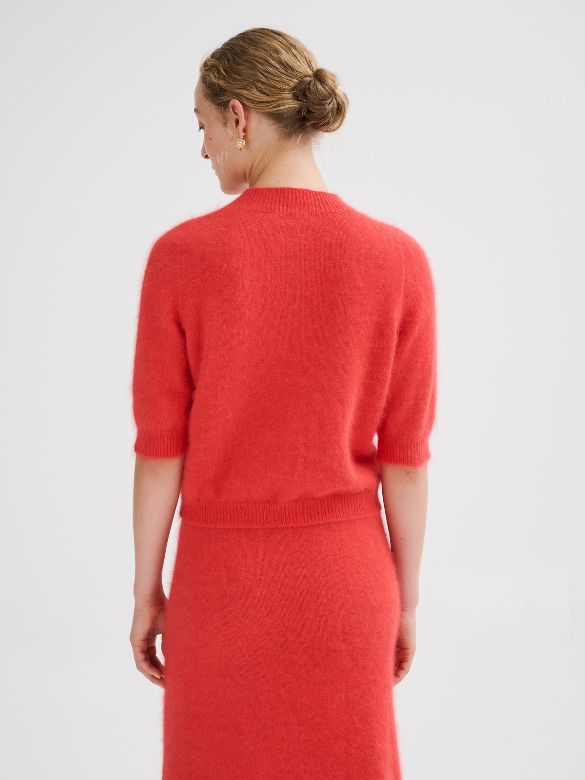 Maglia in angora a maniche corte