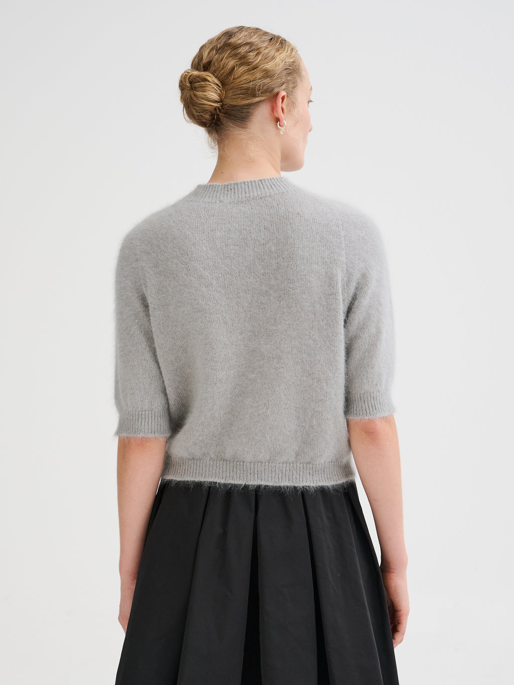 Maglia in angora a maniche corte