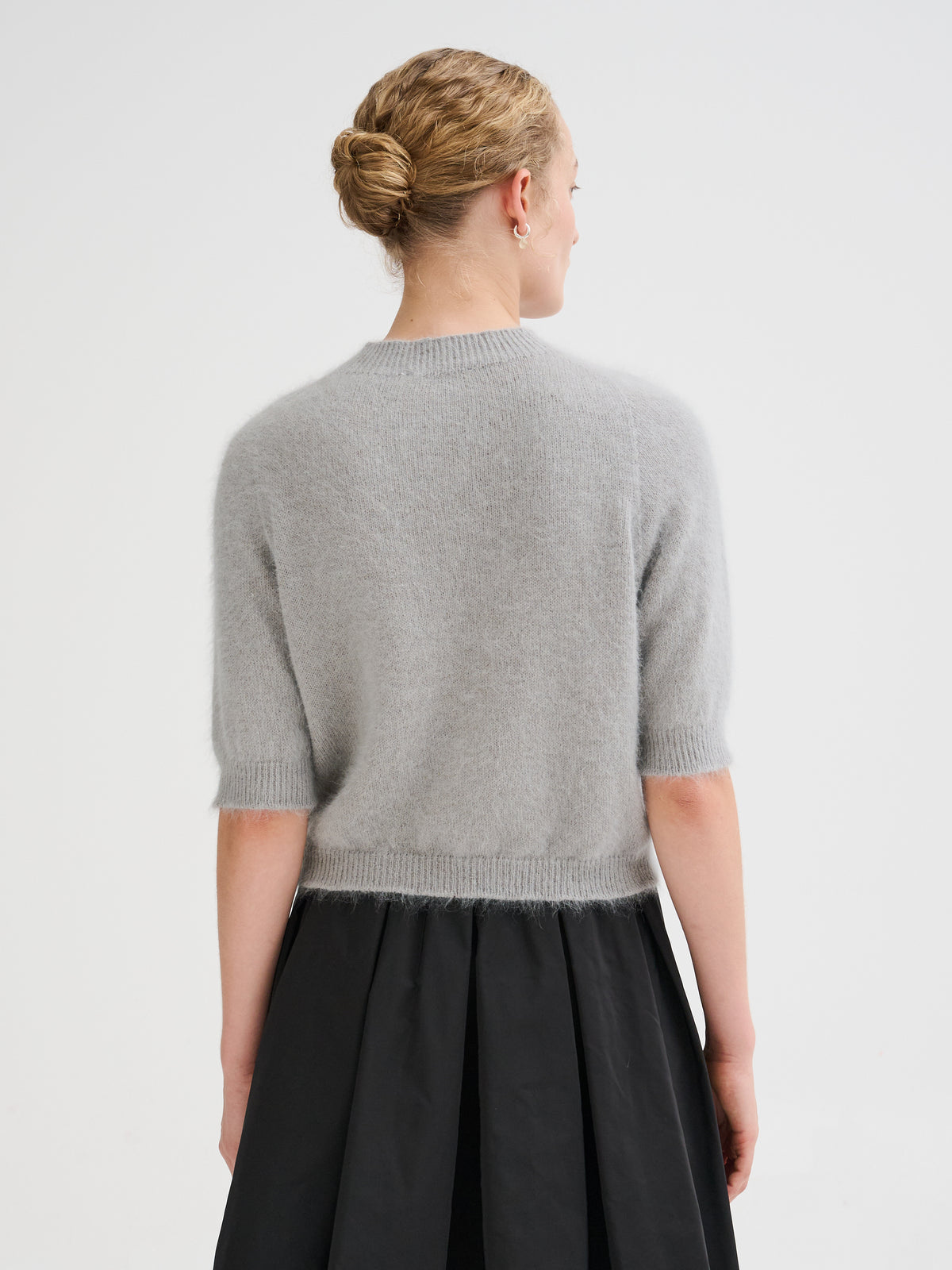 Maglia in angora a maniche corte