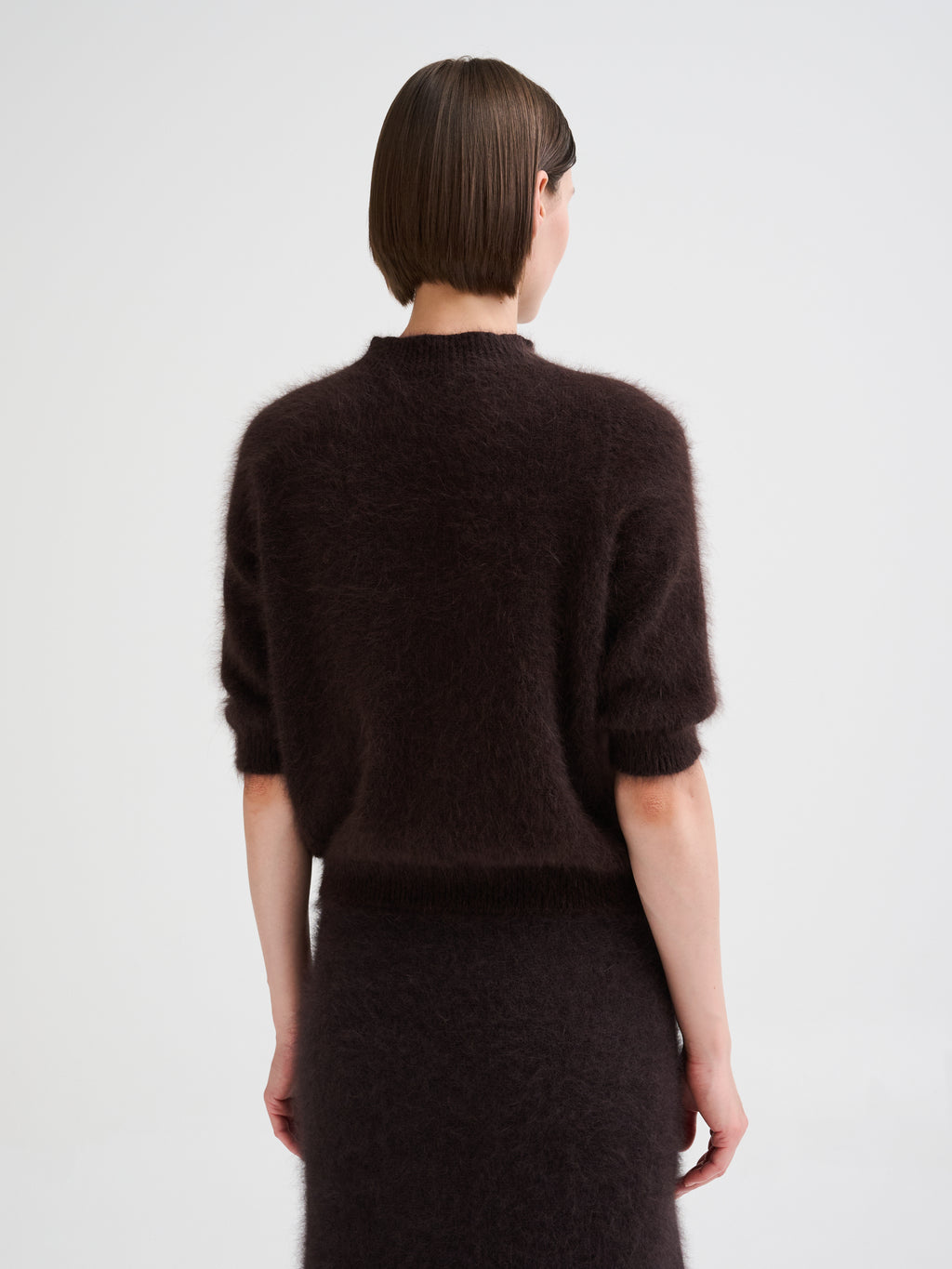 Maglia in angora a maniche corte