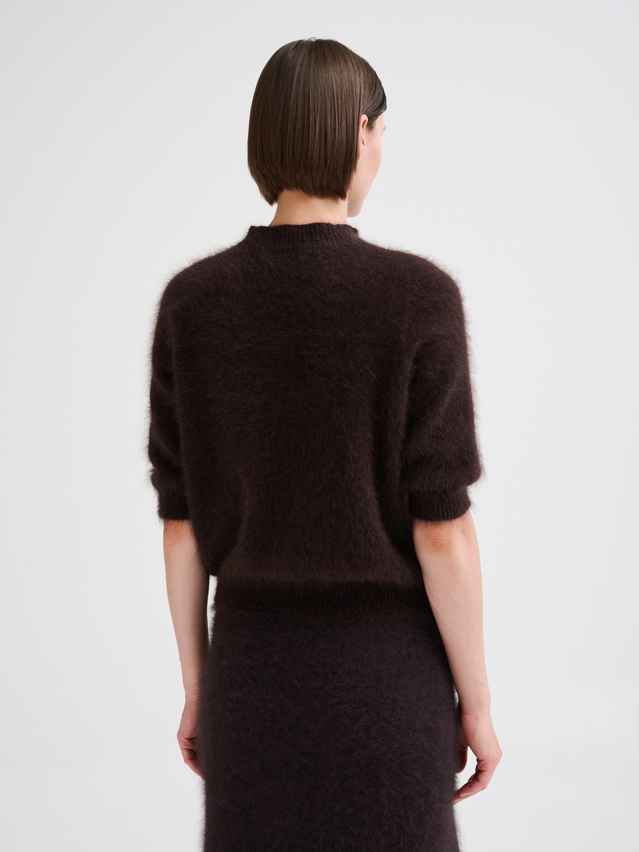 Maglia in angora a maniche corte