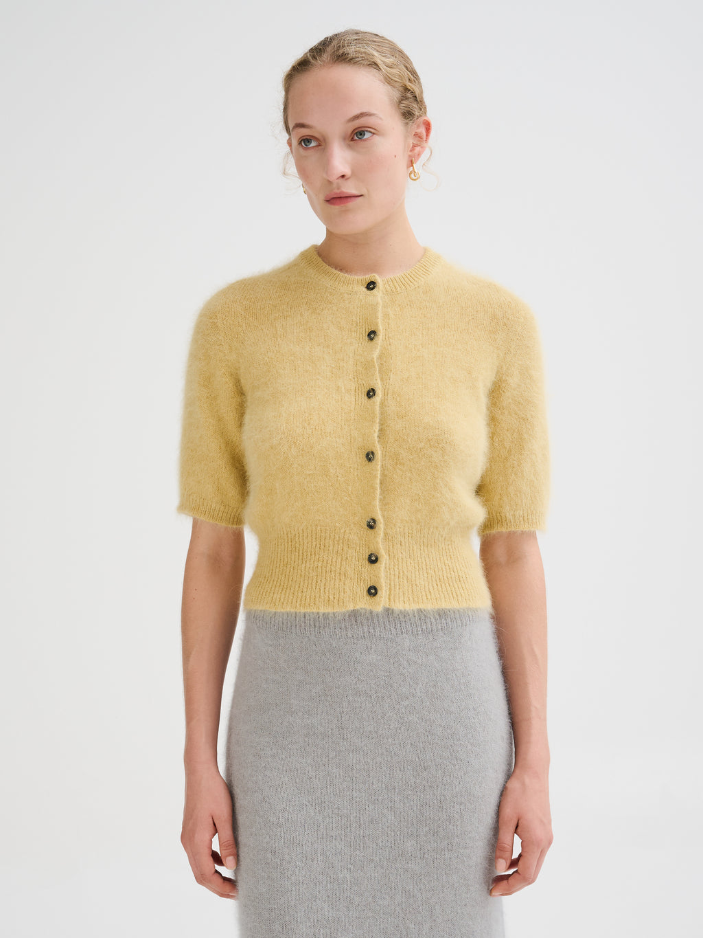 Mini cardigan in angora