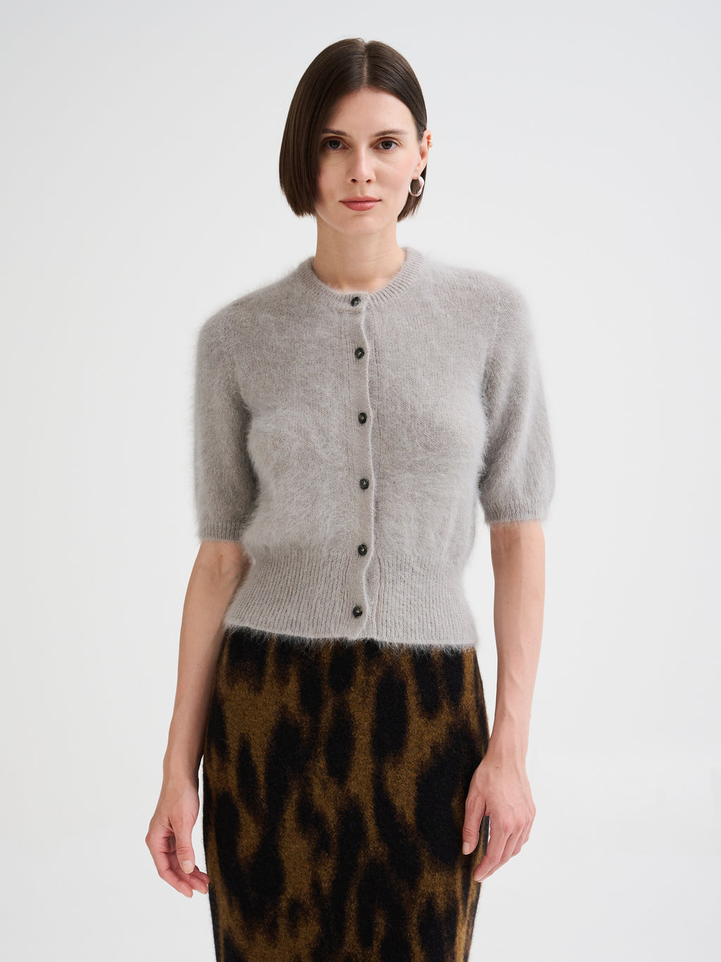 Mini cardigan in angora