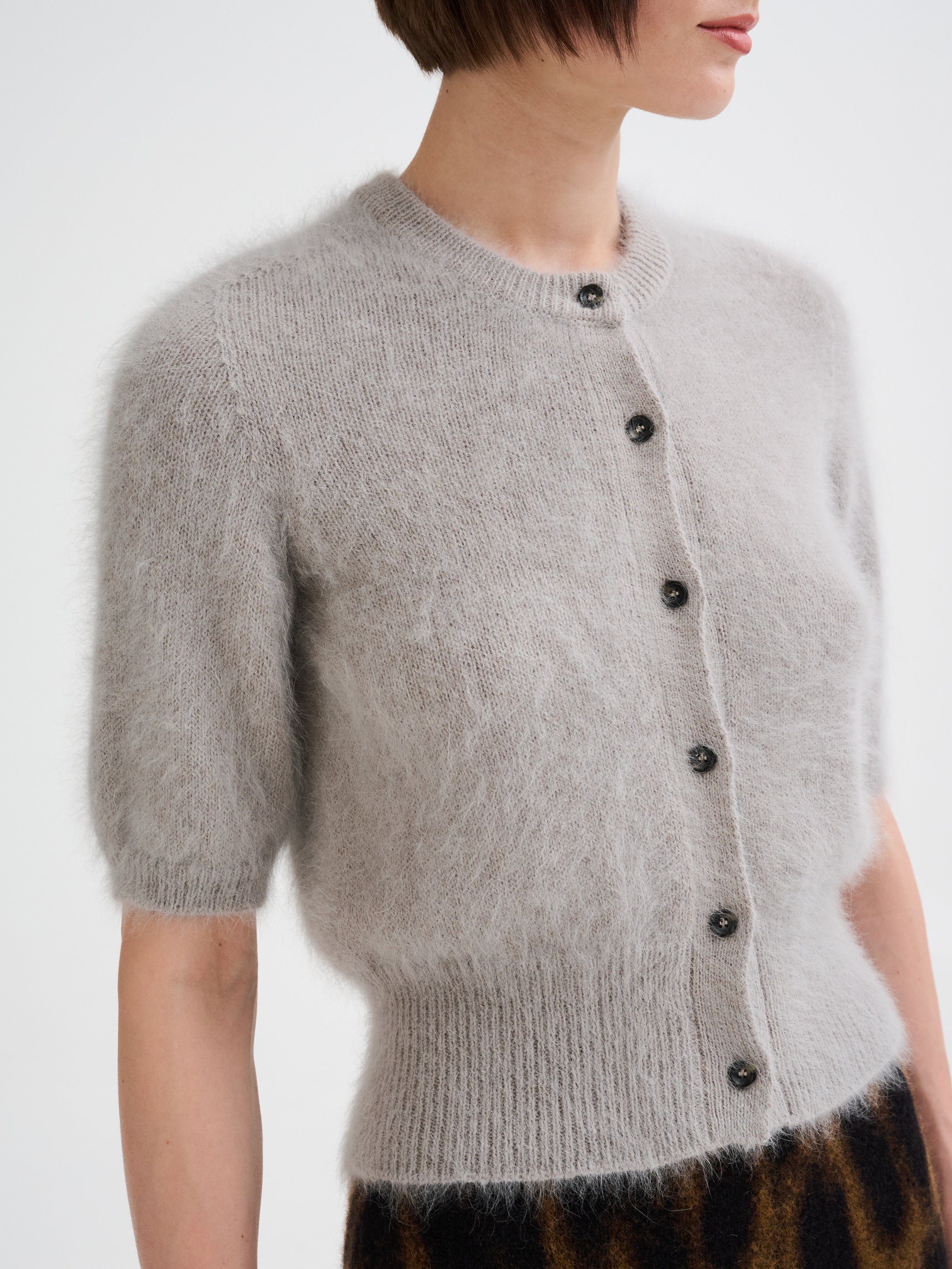 Mini cardigan in angora