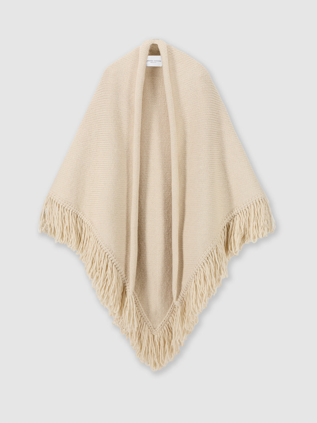 Scialle in lana merino con frange