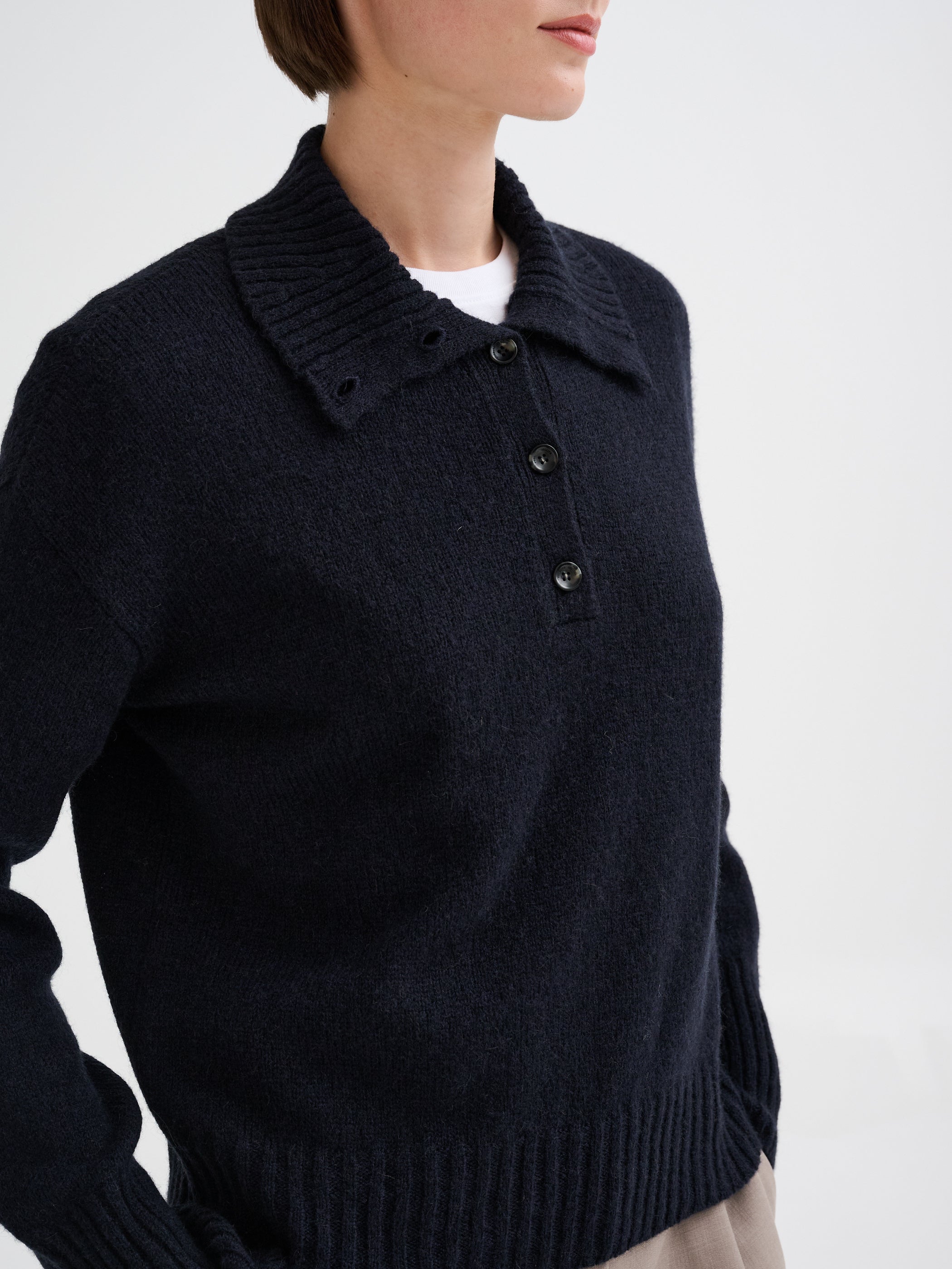 Polo in lana e cammello