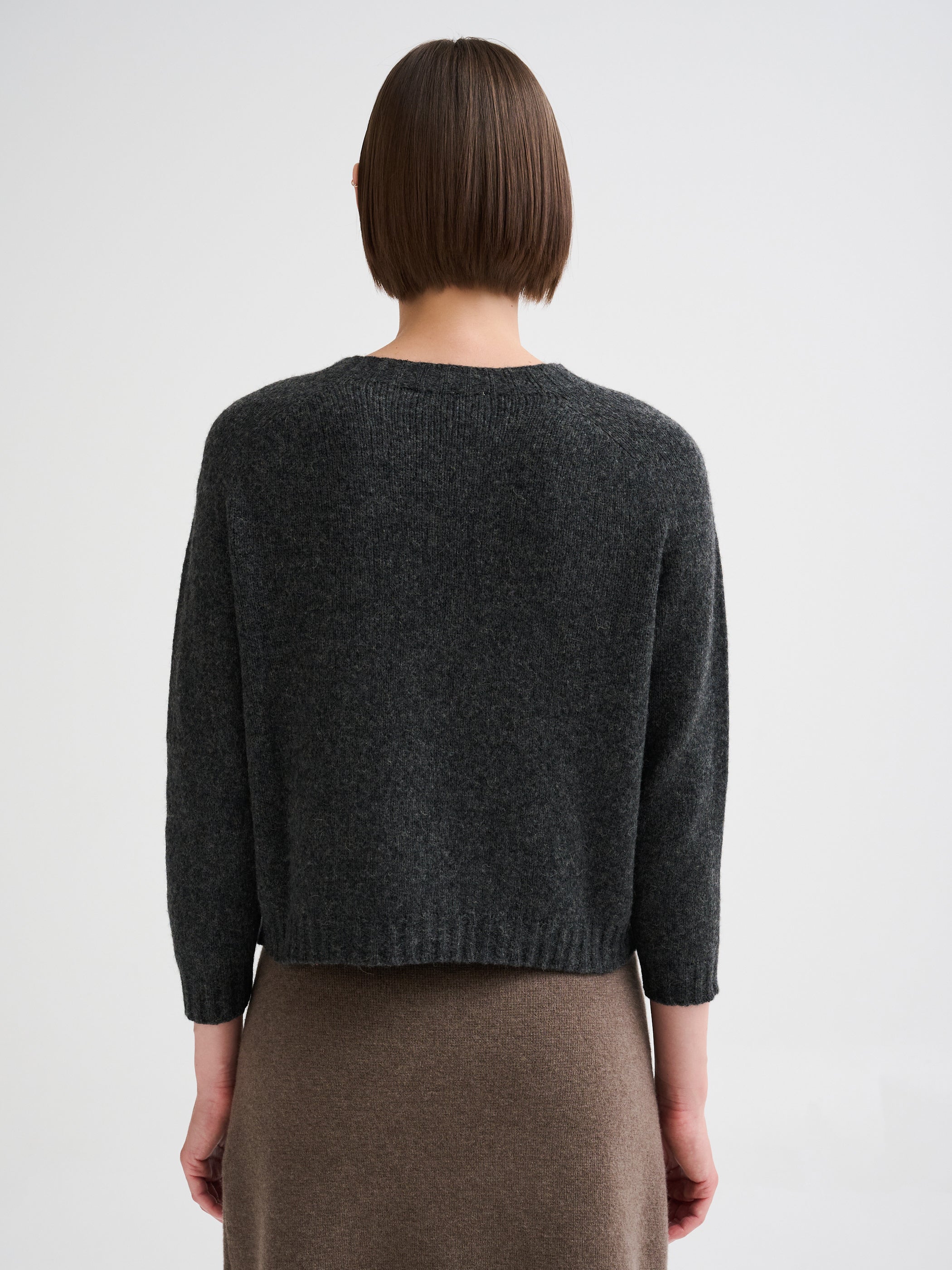 Maglia in lana e cammello con maniche 3/4