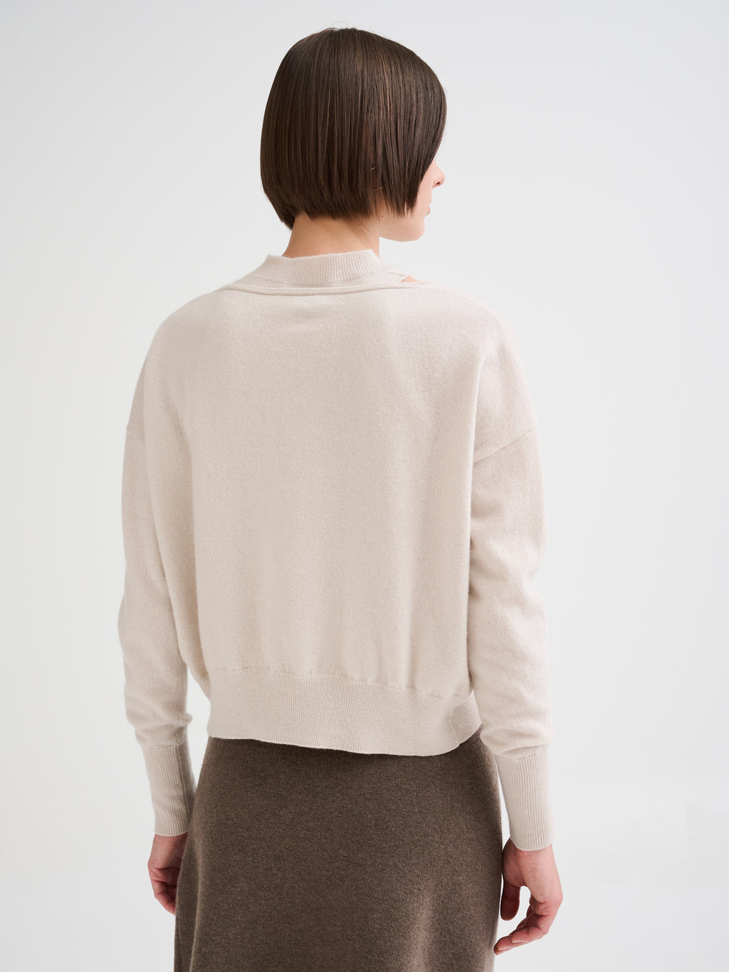 Scollo a V in lana merino e cashmere