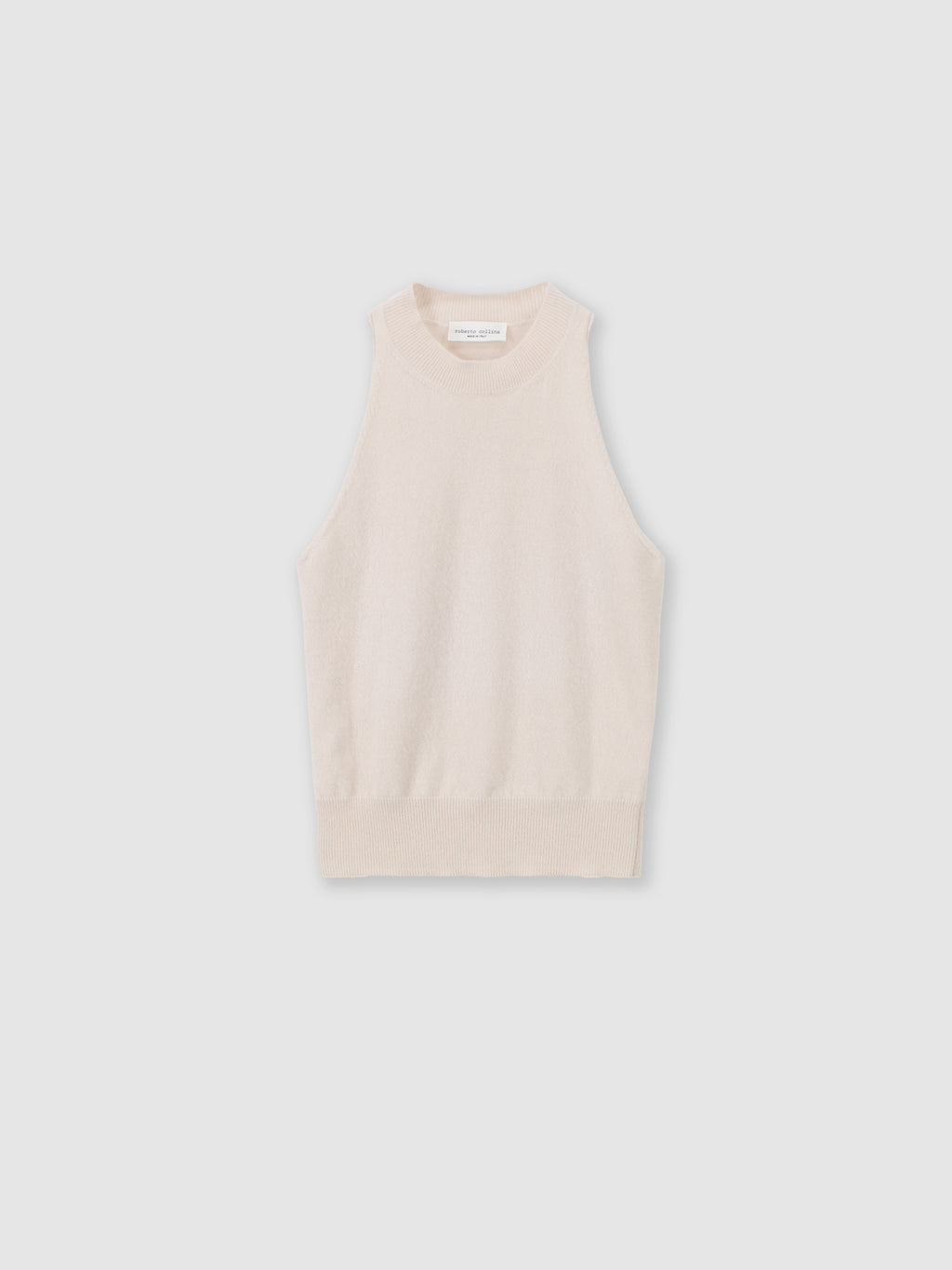 Top all'americana in lana merino e cashmere