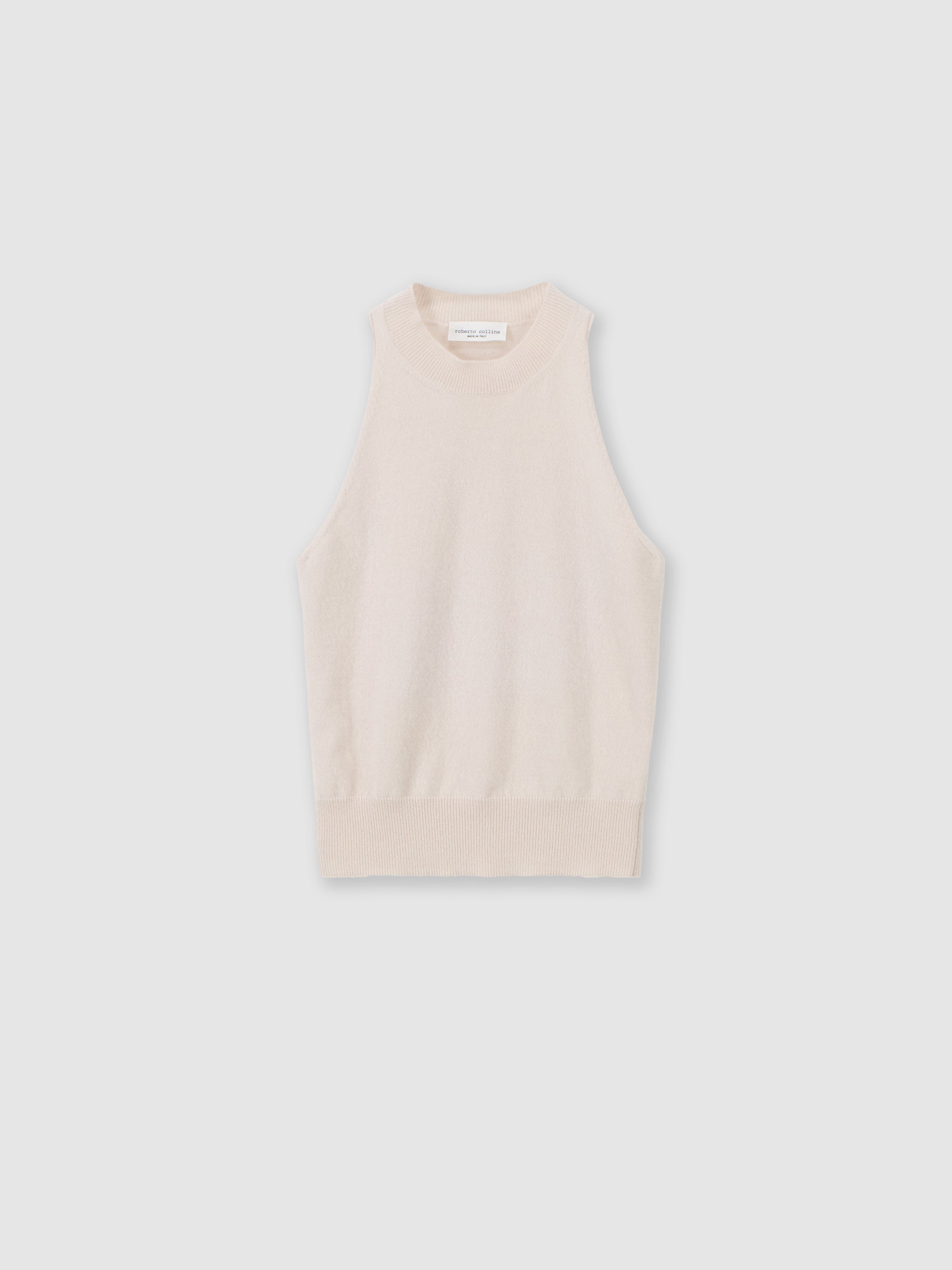 Top all'americana in lana merino e cashmere