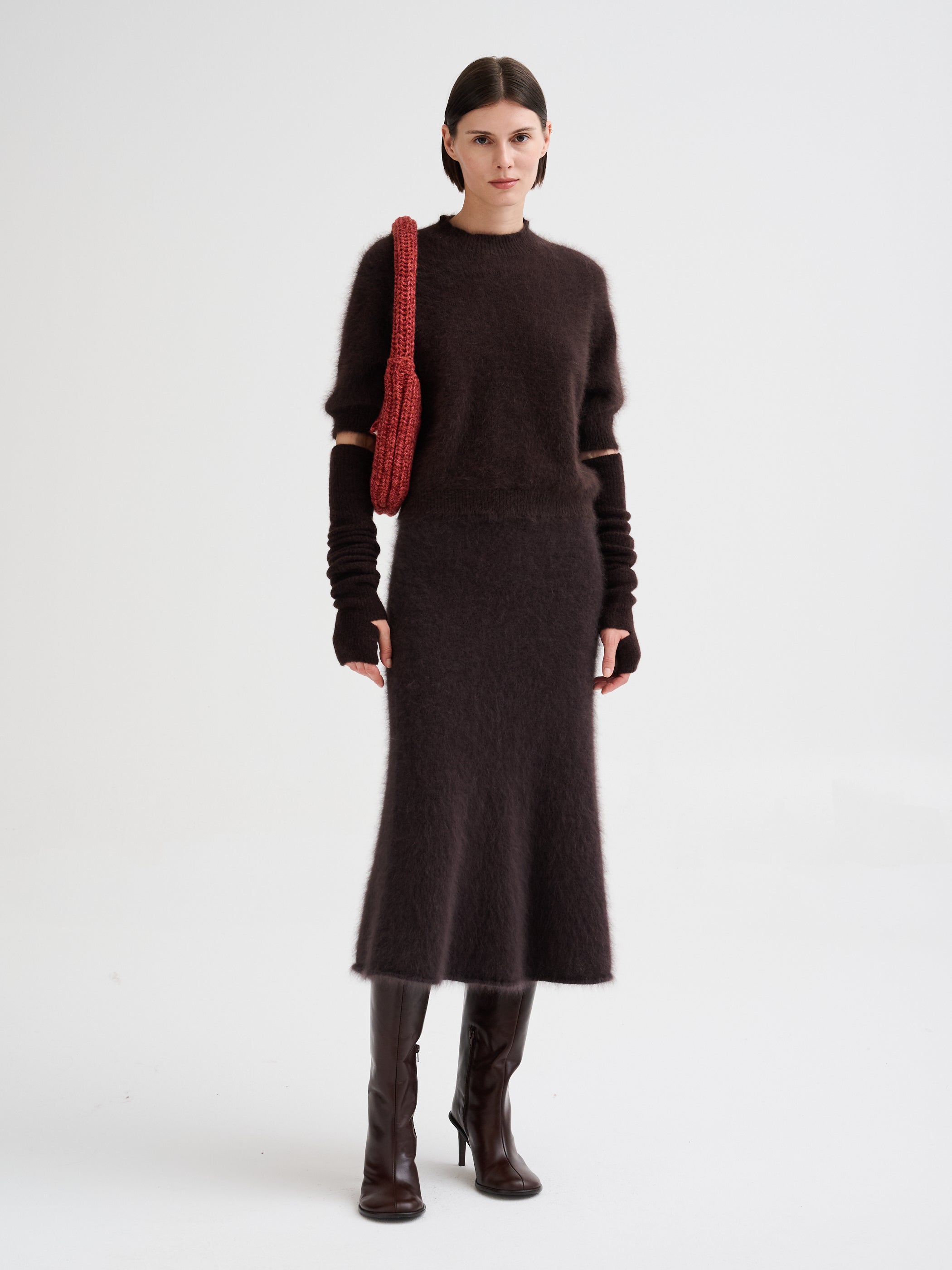 Maglia in angora a maniche corte