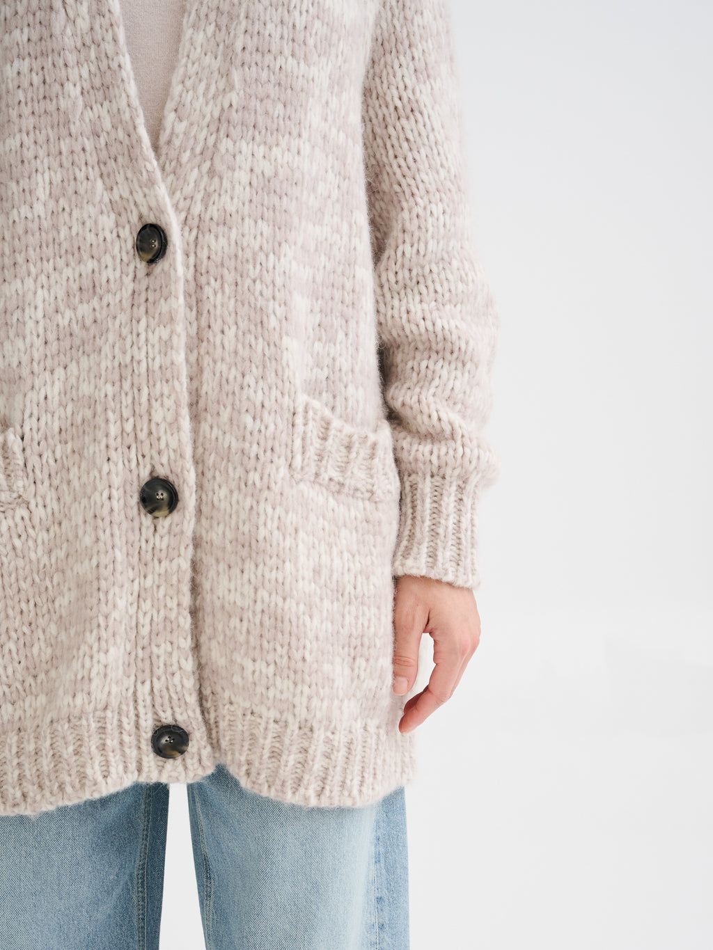 Cardigan mouliné a maglia grossa