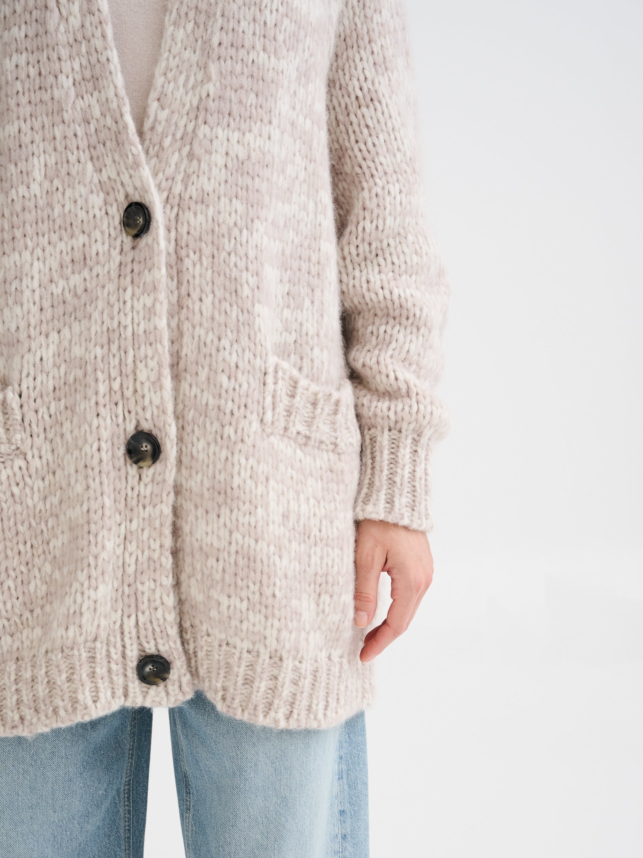 Cardigan mouliné a maglia grossa
