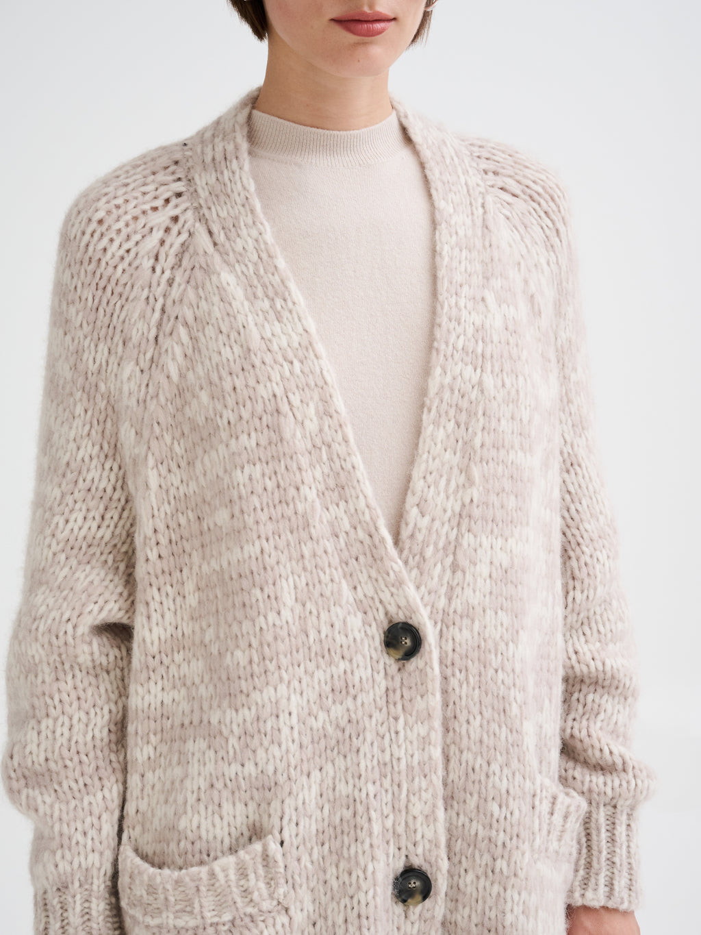 Cardigan mouliné a maglia grossa