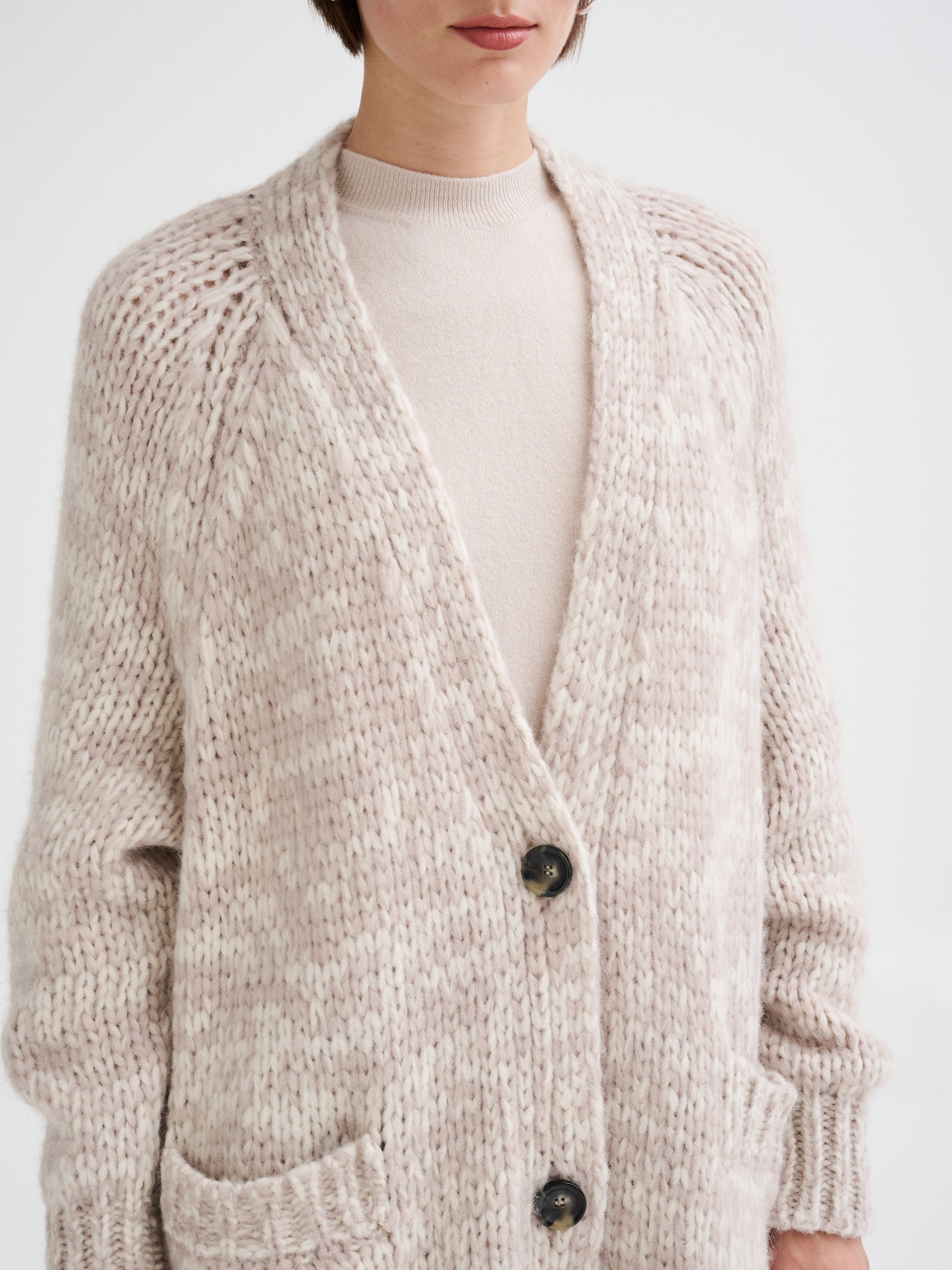 Cardigan mouliné a maglia grossa