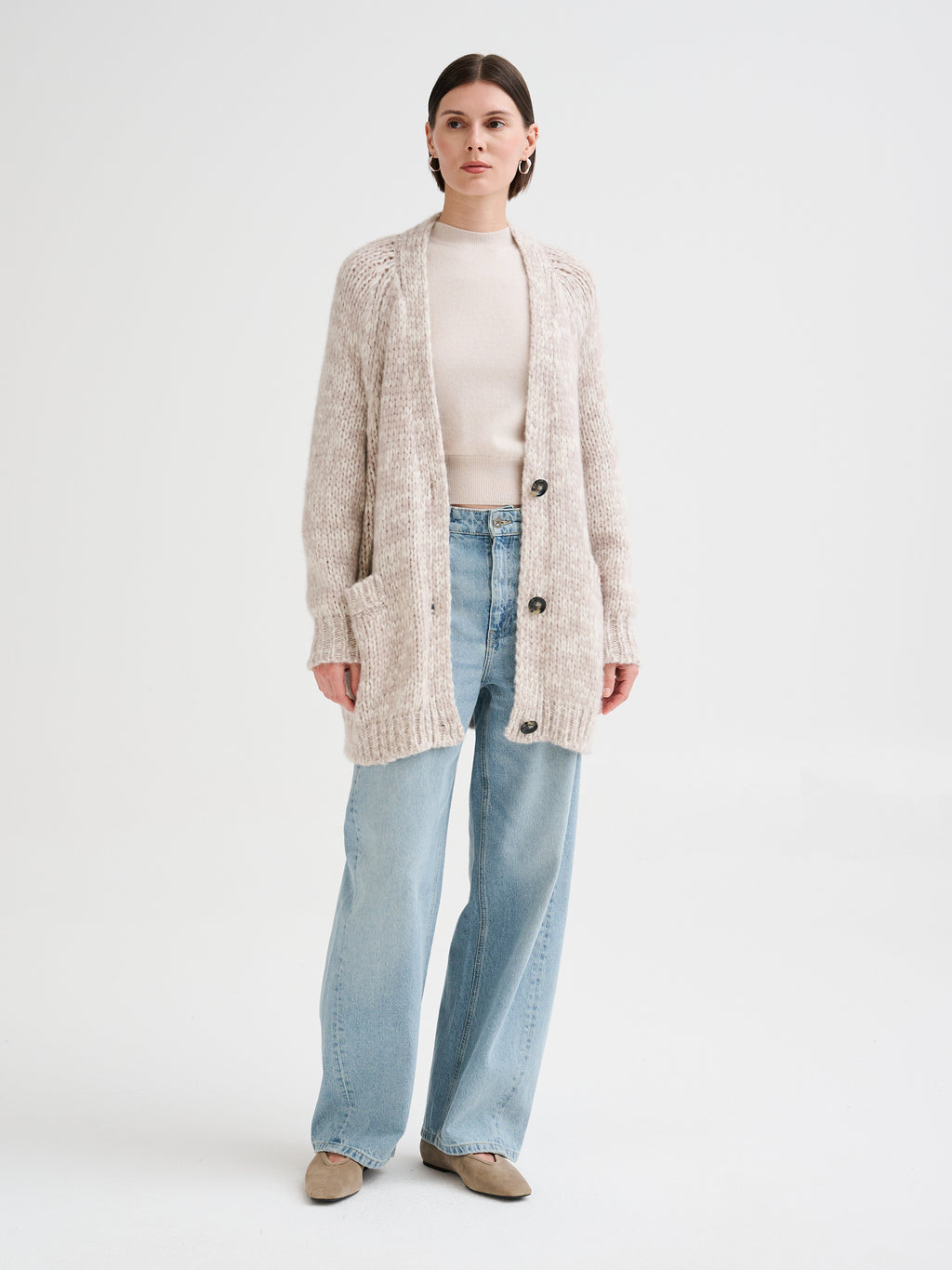 Cardigan mouliné a maglia grossa