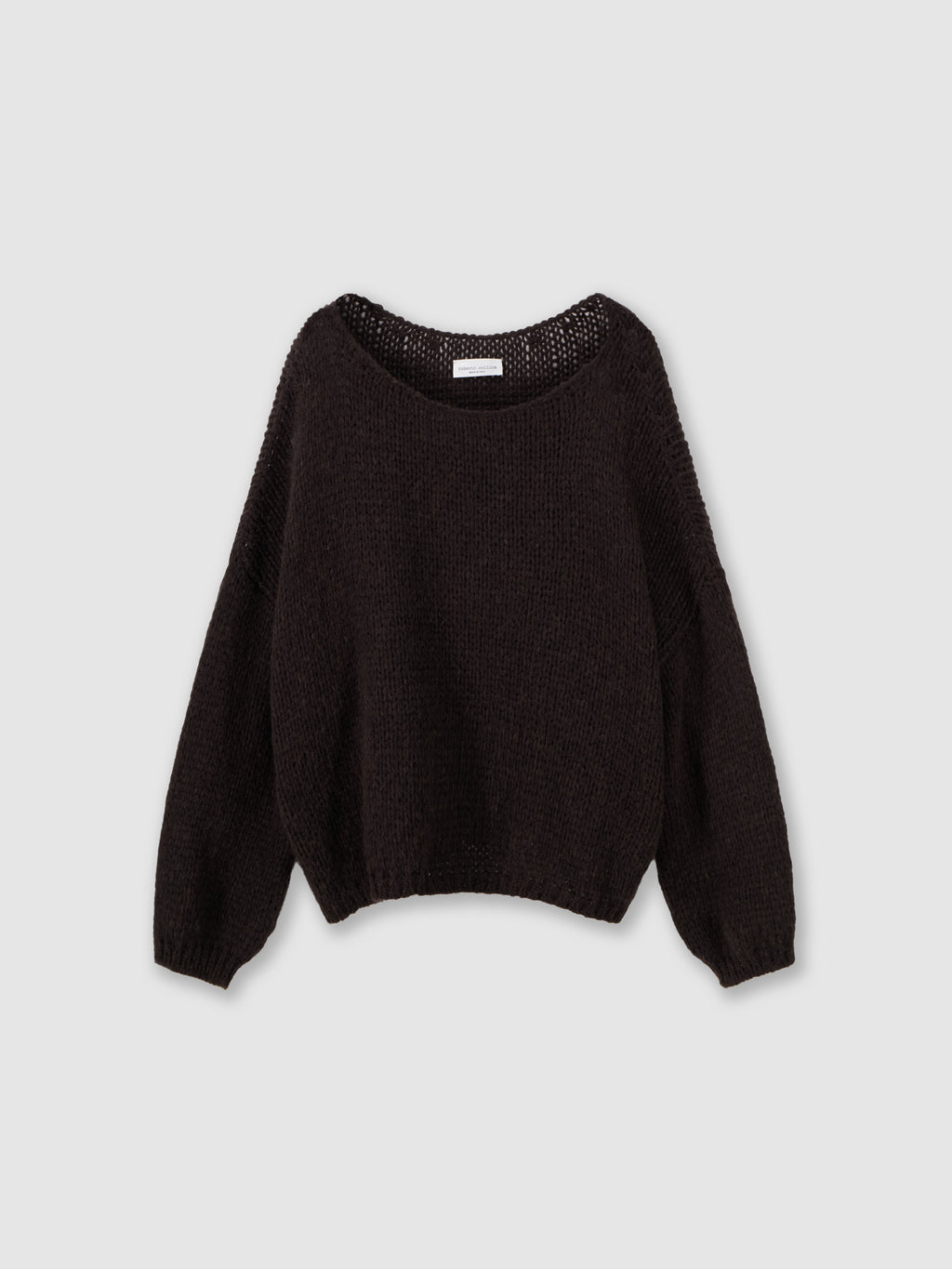 Maglia con scollo a barca in baby alpaca