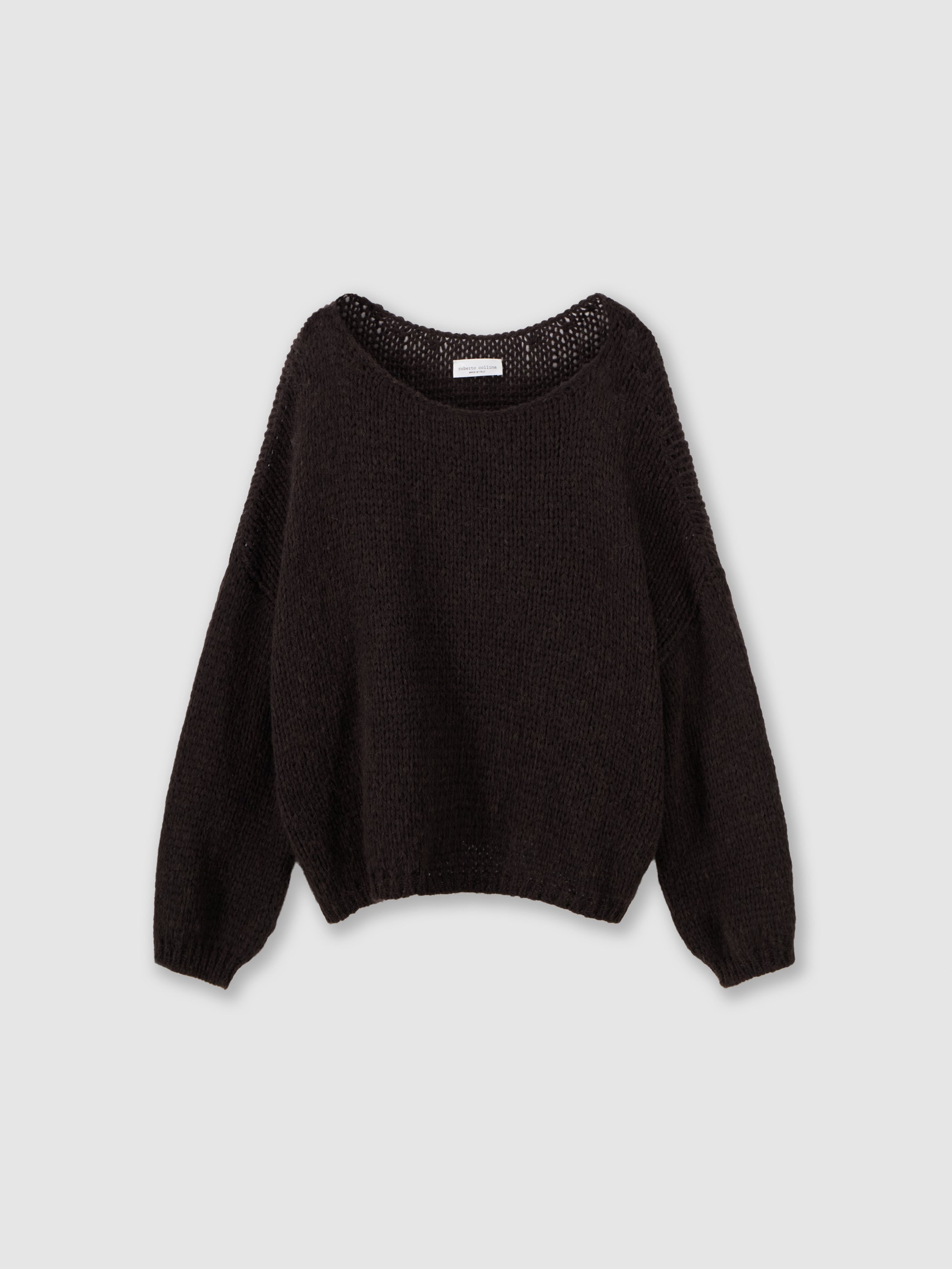 Maglia con scollo a barca in baby alpaca