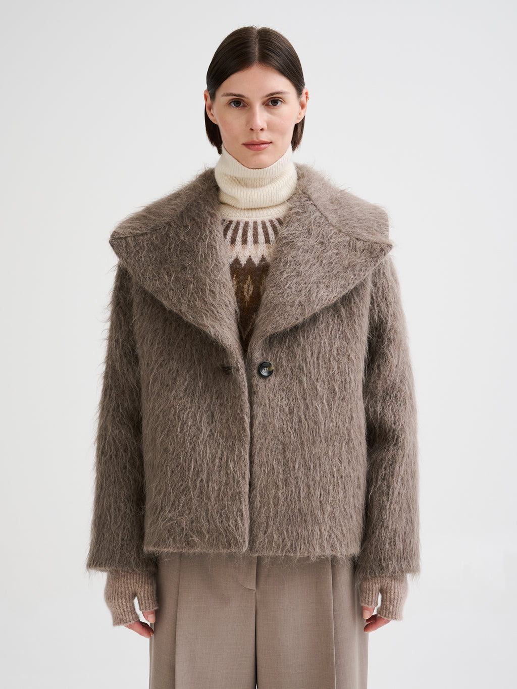Caban in lana, alpaca e mohair