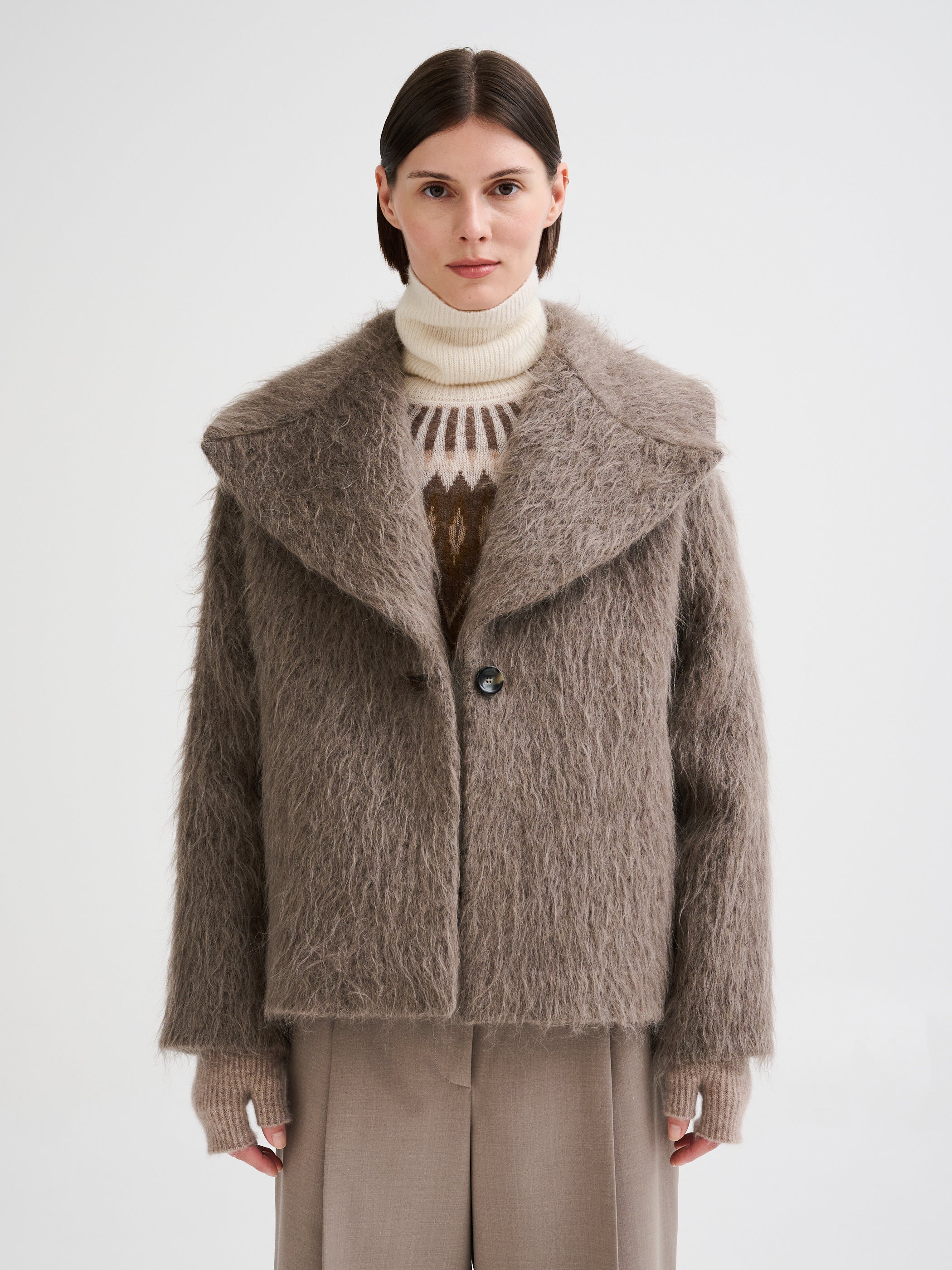 Caban in lana, alpaca e mohair