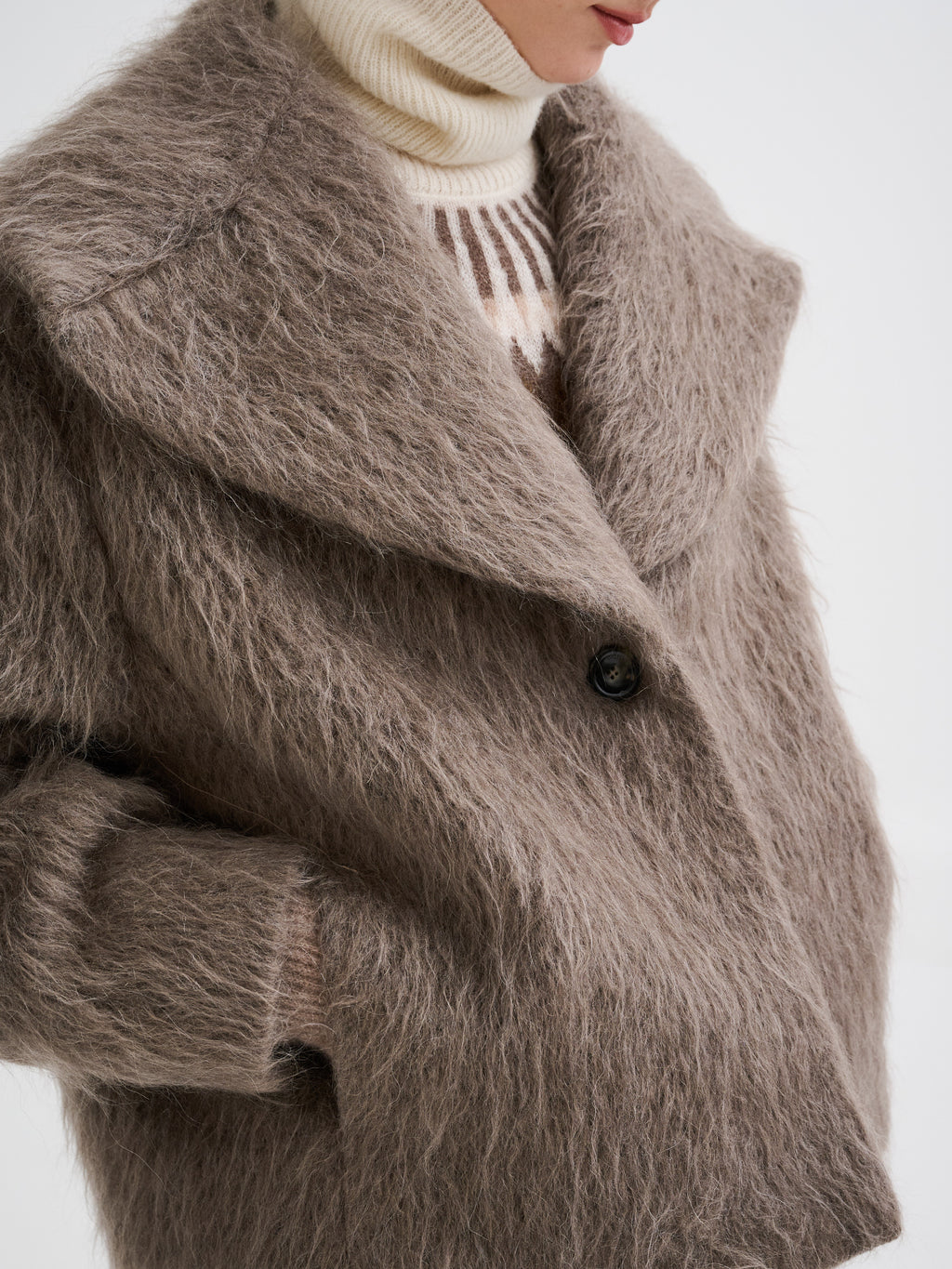 Caban in lana, alpaca e mohair