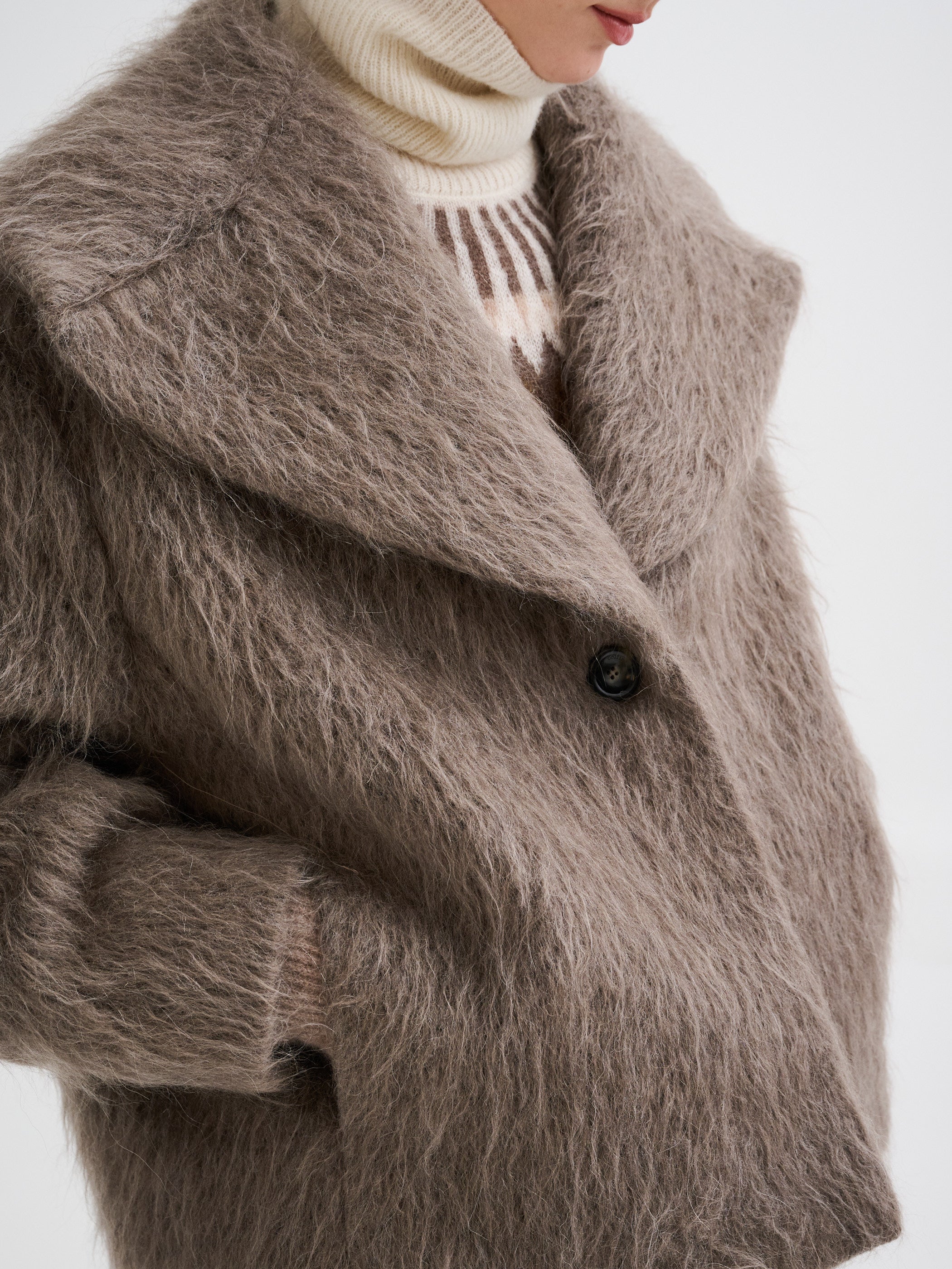 Caban in lana, alpaca e mohair