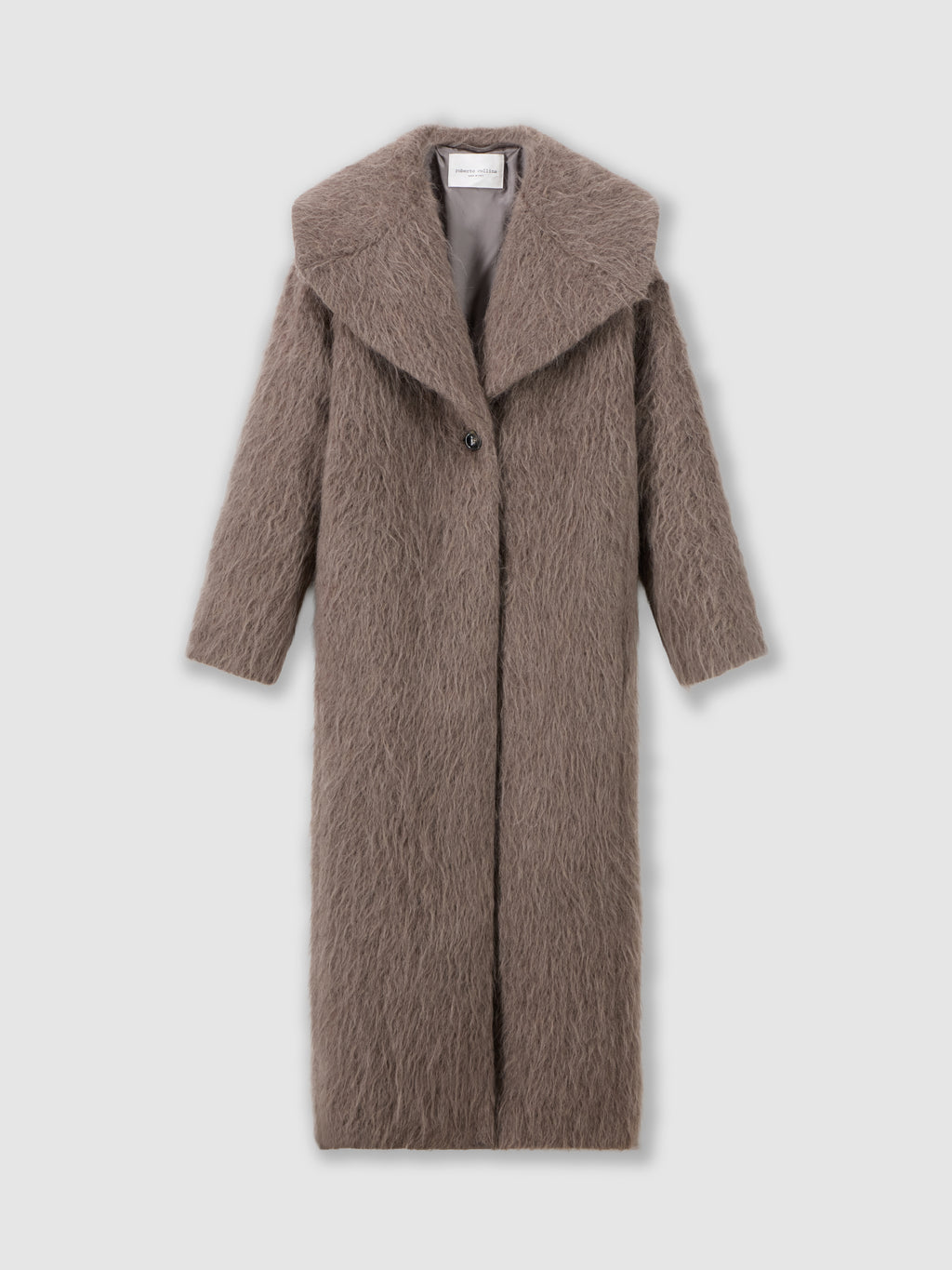 Cappotto lungo in lana, alpaca e mohair
