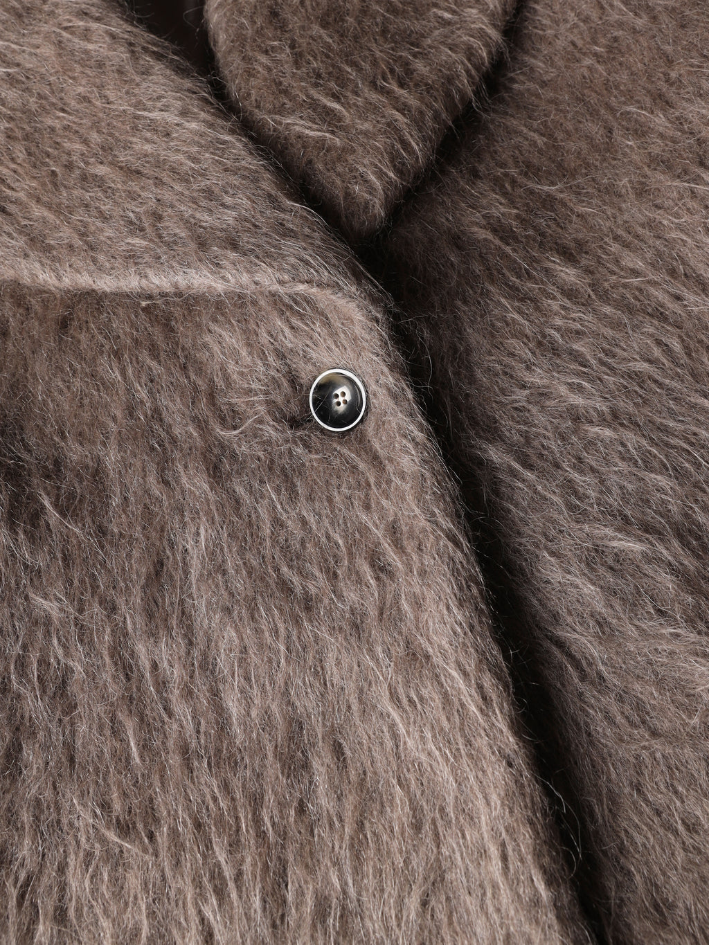 Cappotto lungo in lana, alpaca e mohair