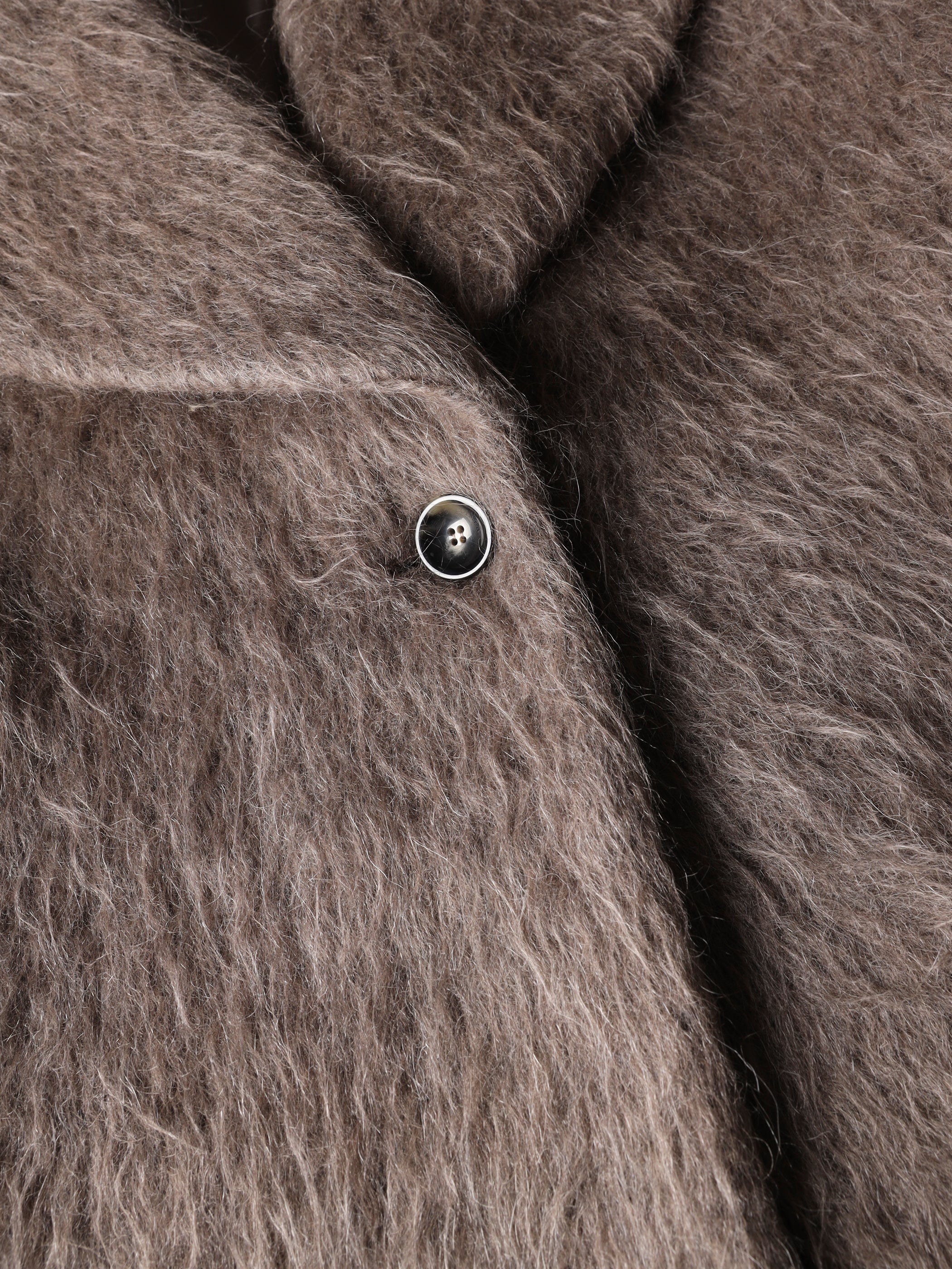 Cappotto lungo in lana, alpaca e mohair
