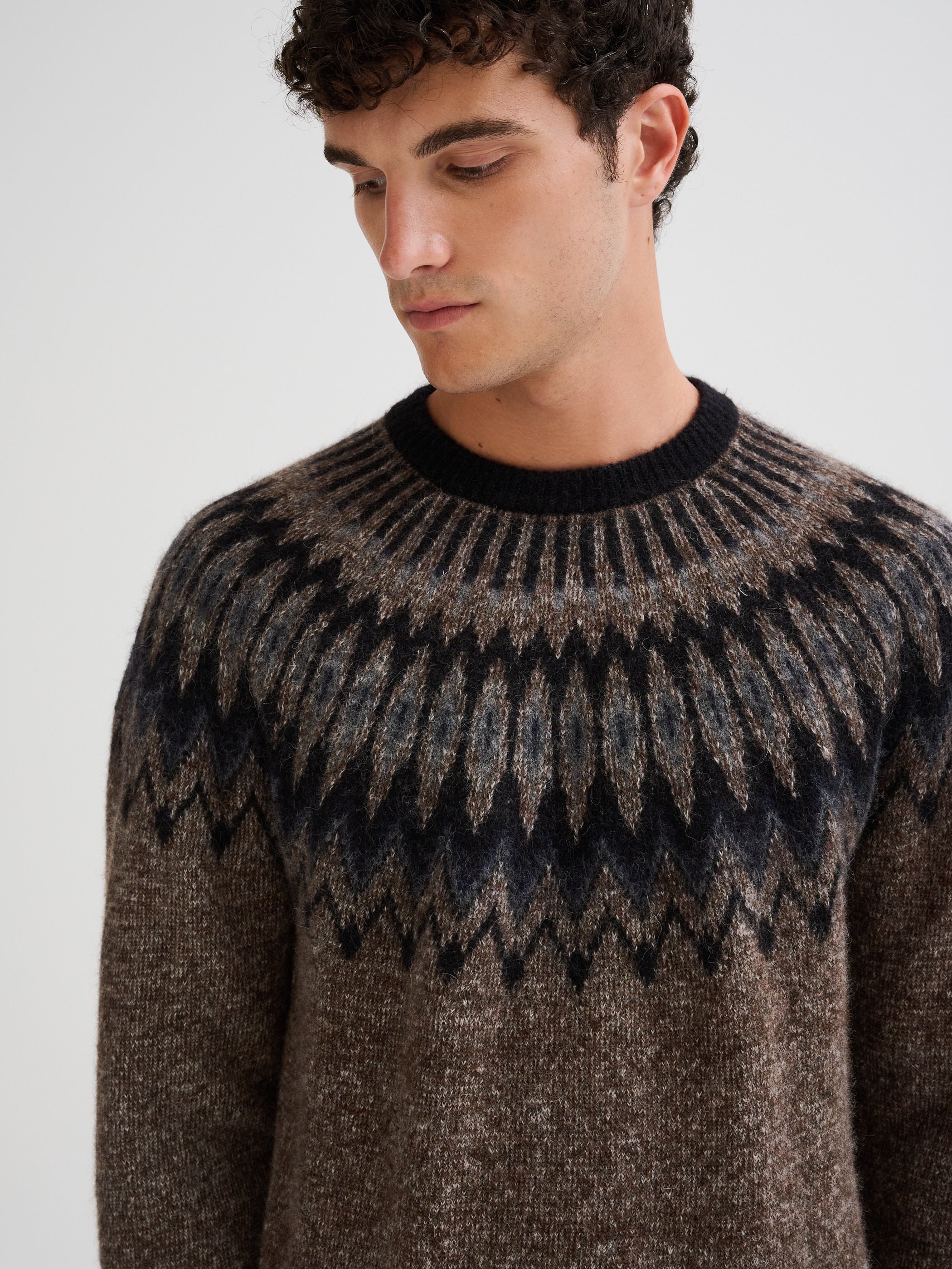 Maglia con jacquard nordico