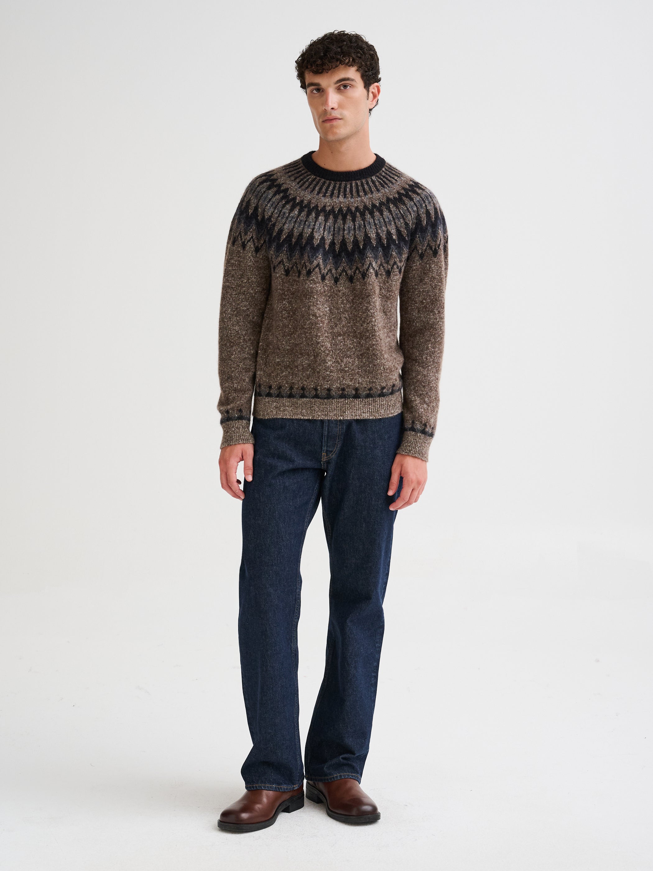 Maglia con jacquard nordico
