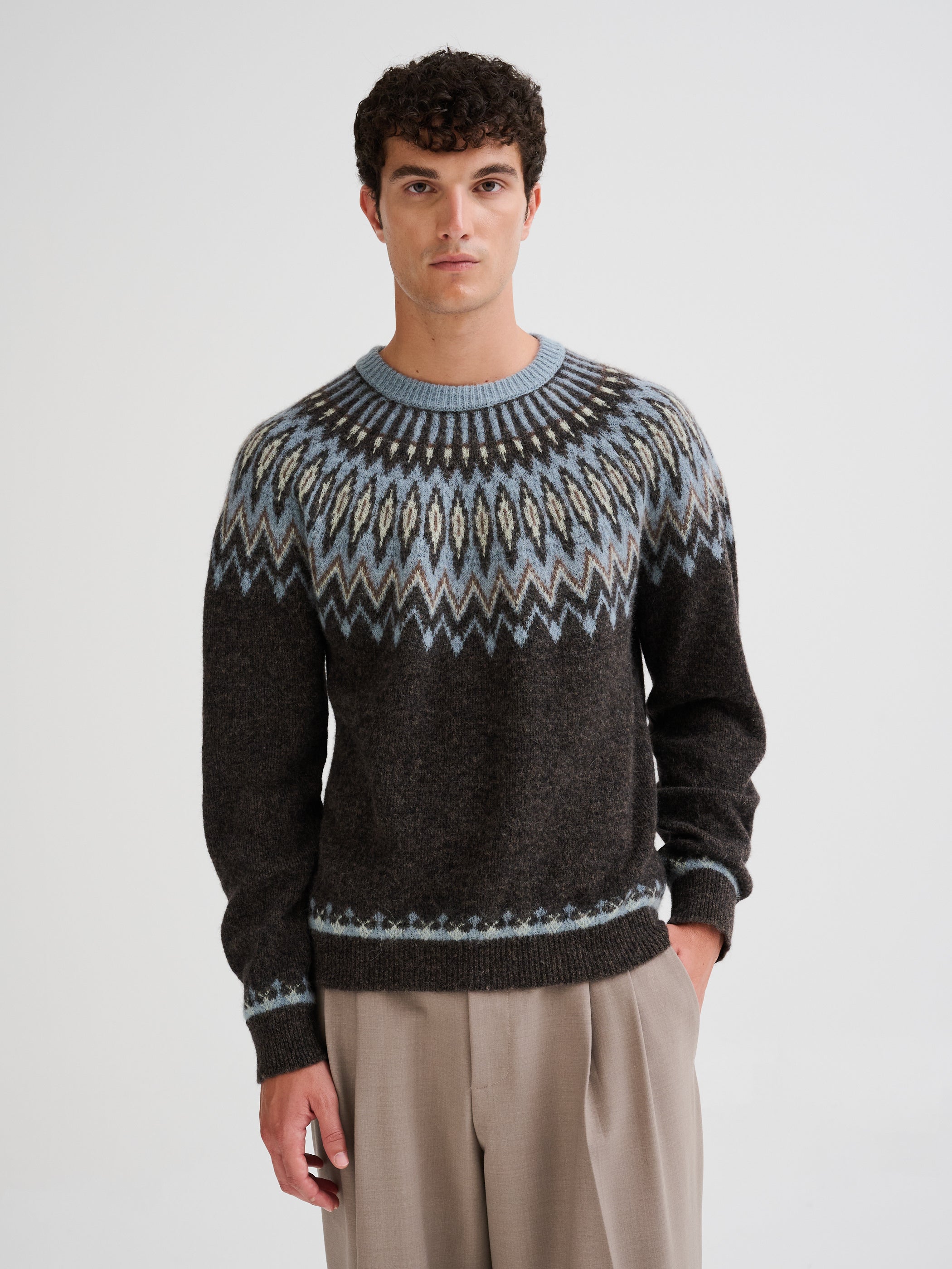 Maglia con jacquard nordico