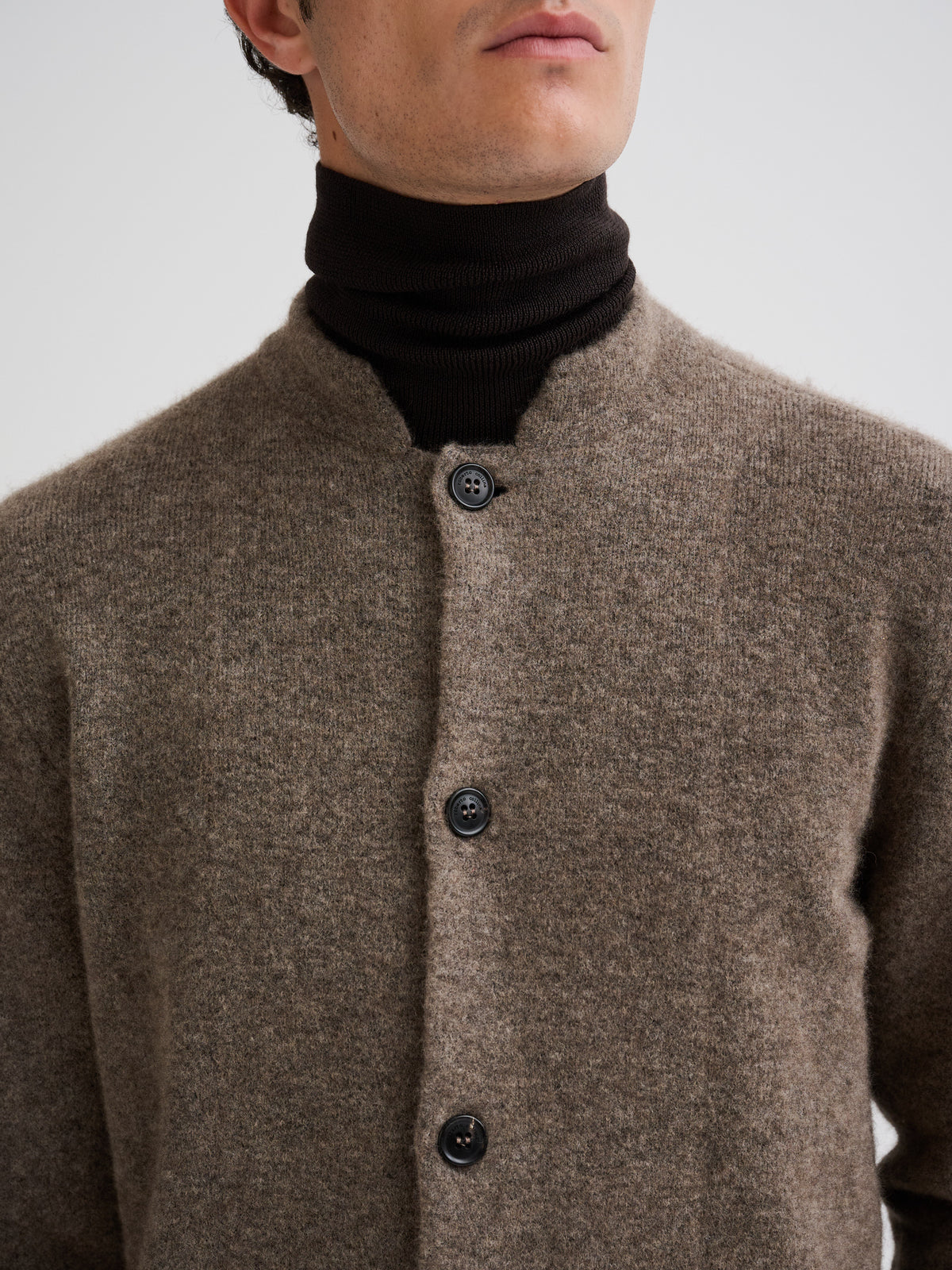 Giacca in maglia con collo alla coreana