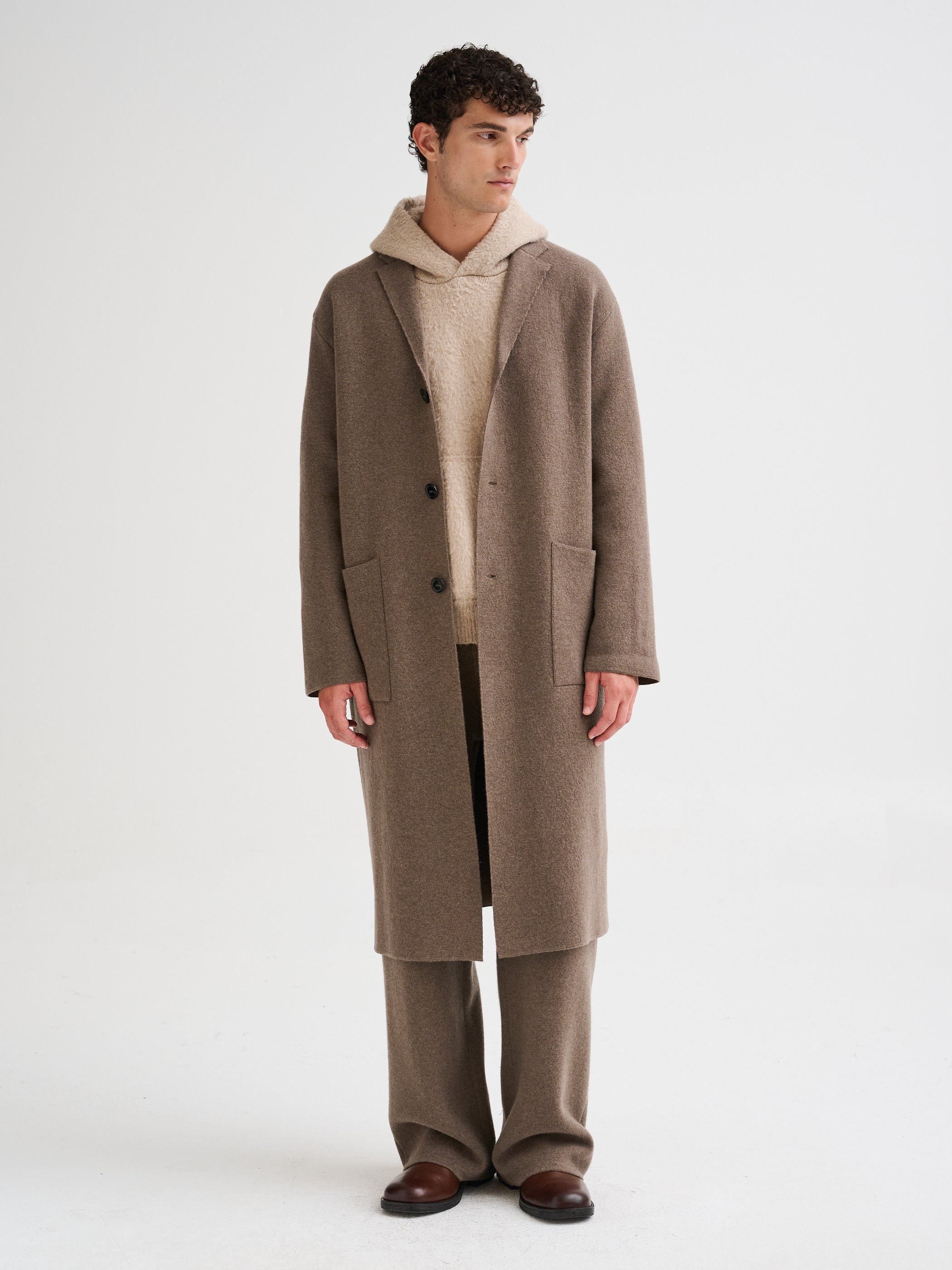 Felpa brushed con cappuccio