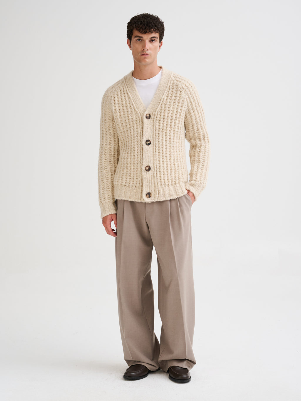 Cardigan in cashmere e seta