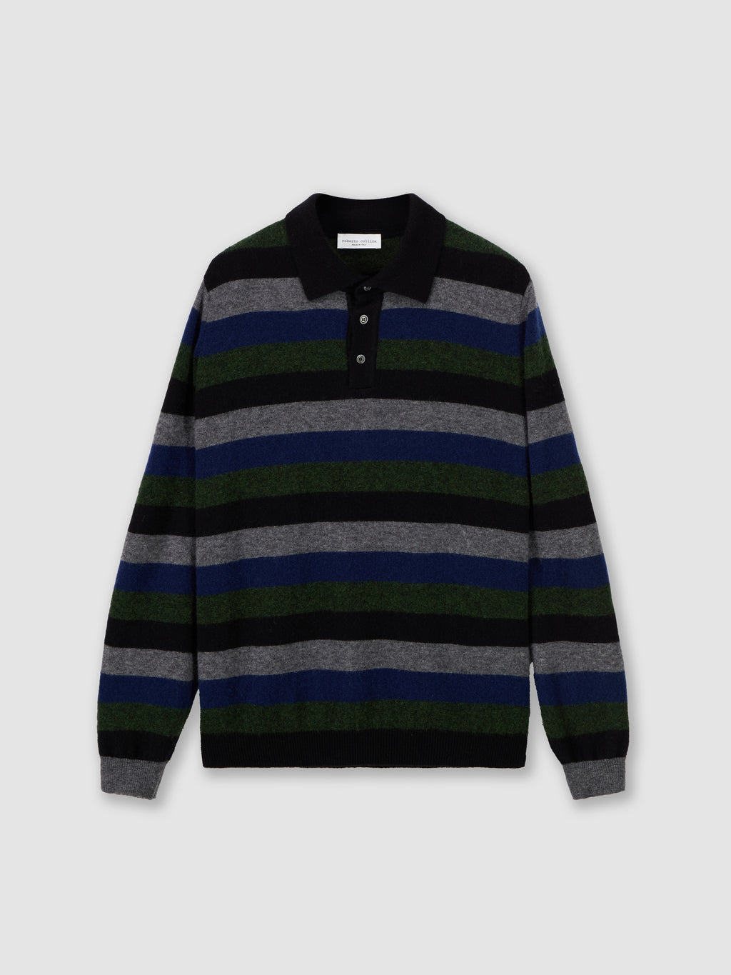 Polo a righe in cashmere e seta