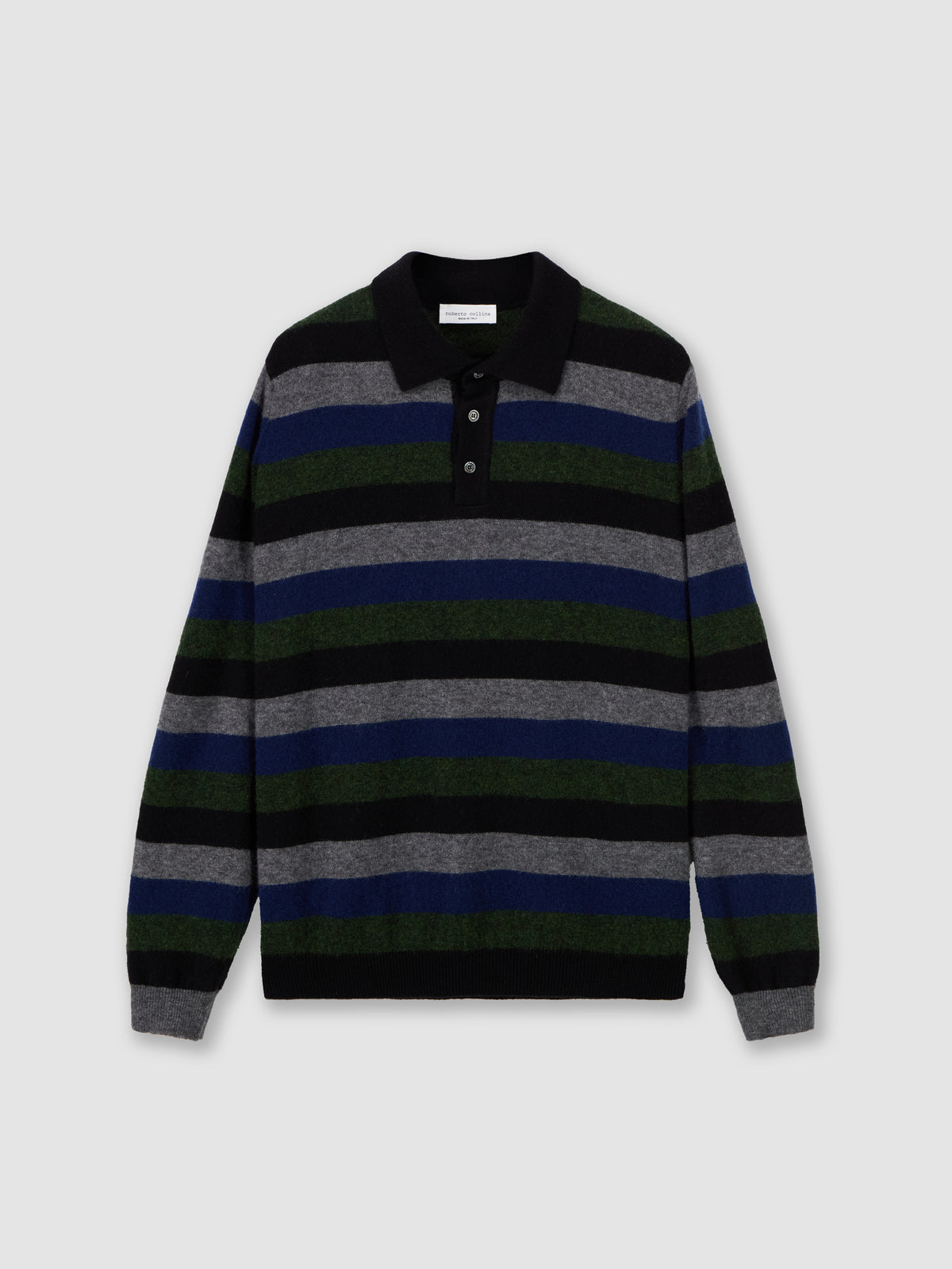 Polo a righe in cashmere e seta