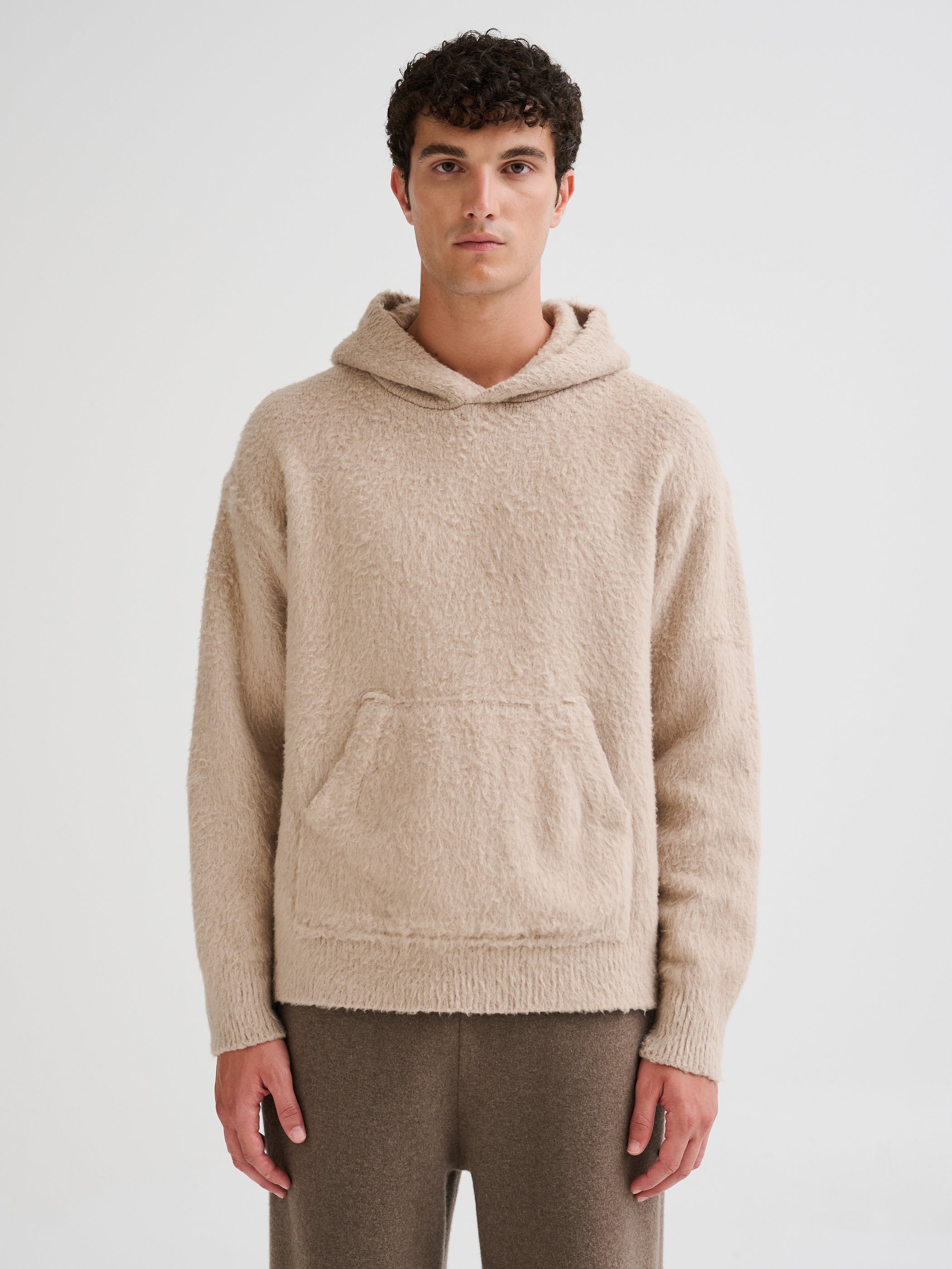 Felpa brushed con cappuccio
