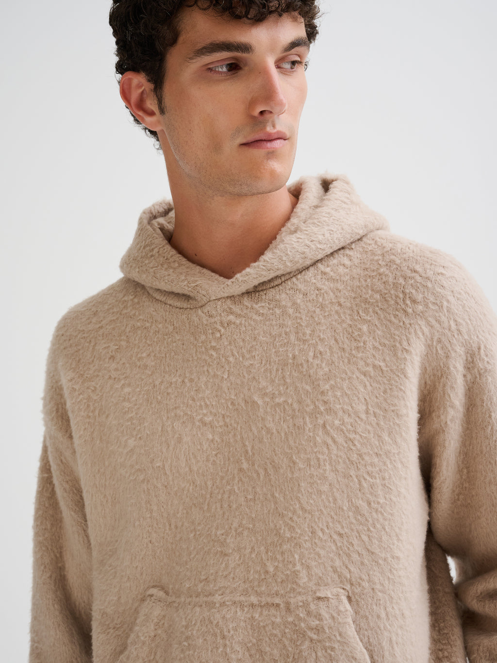 Felpa brushed con cappuccio