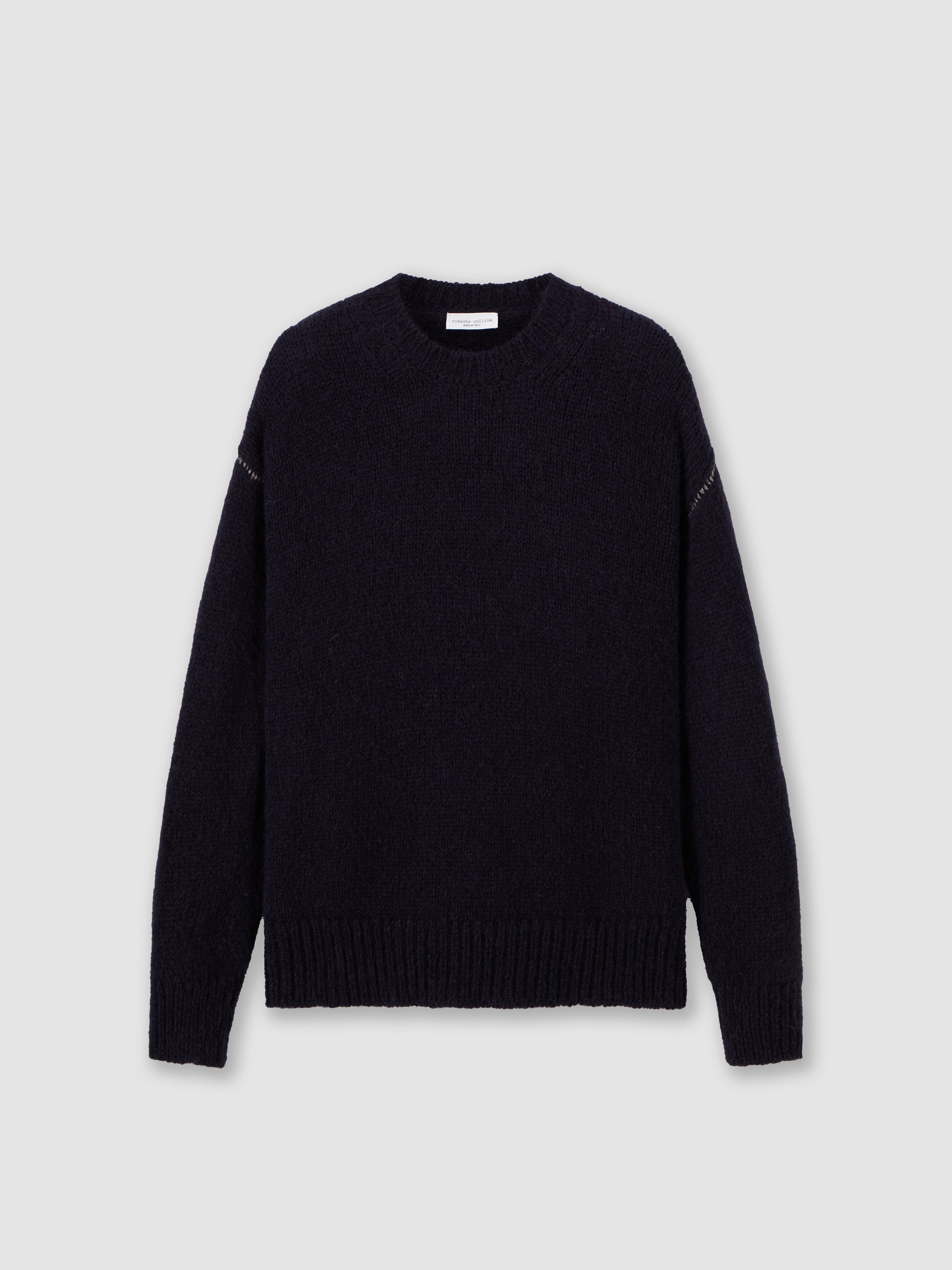 Maglia con cuciture a contrasto in alpaca
