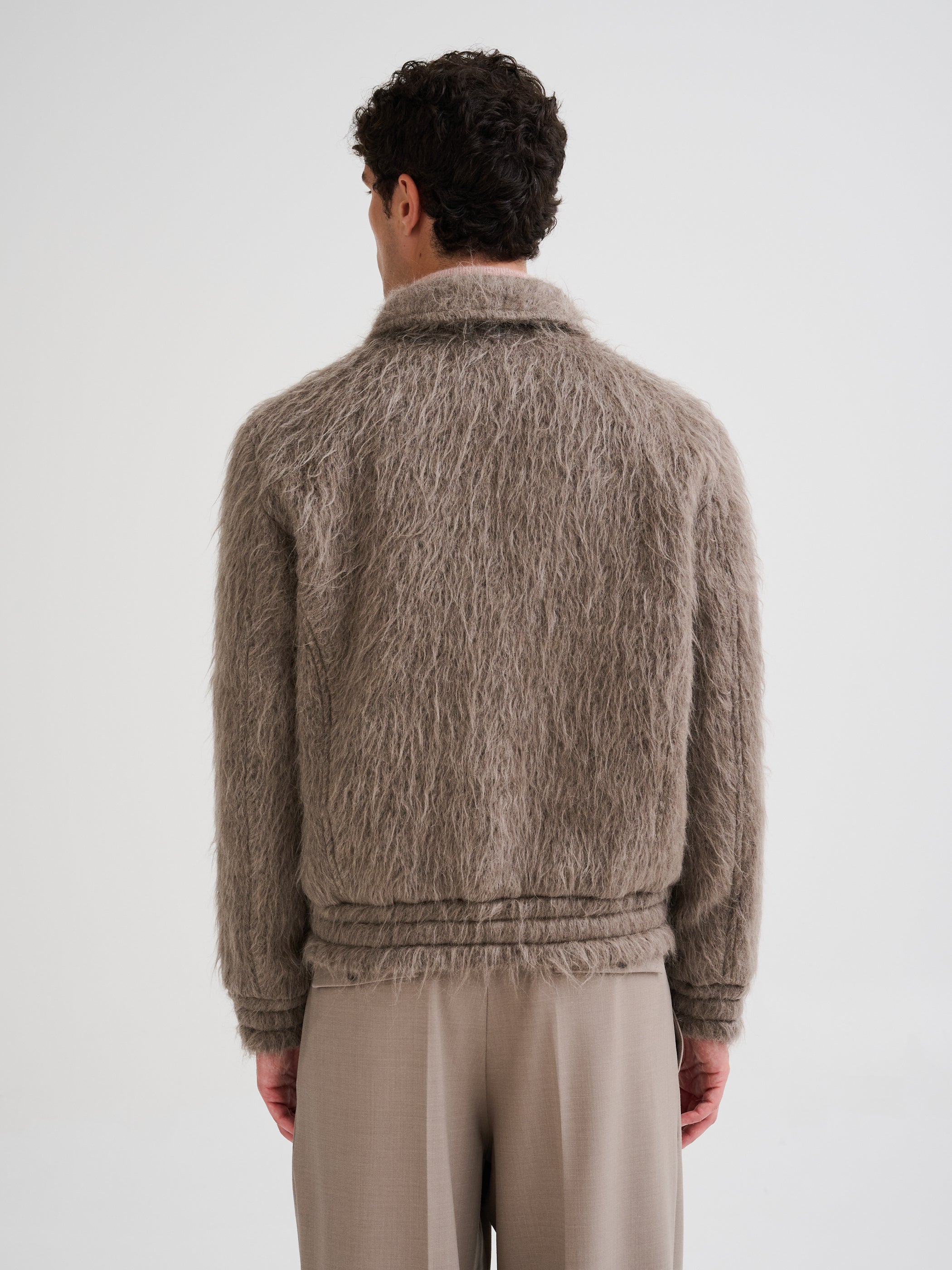 Hooded wool and alpaca jacket