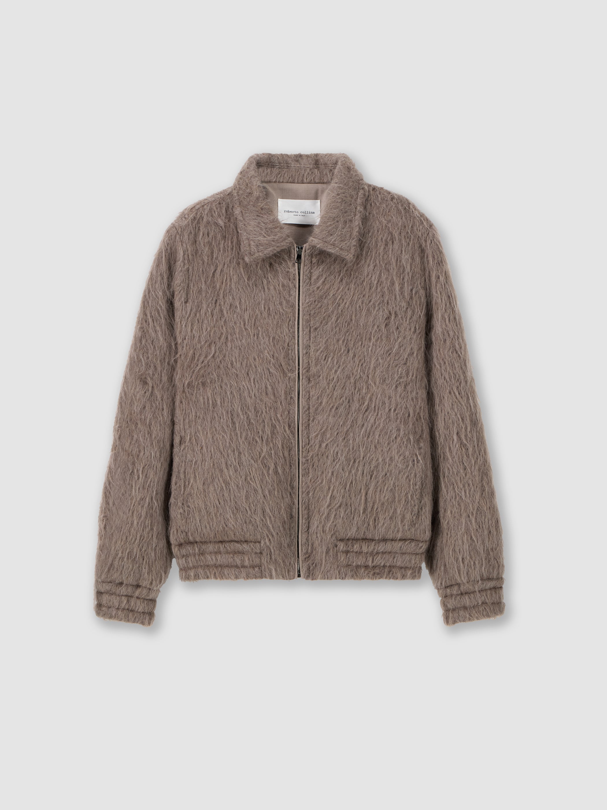Hooded wool and alpaca jacket